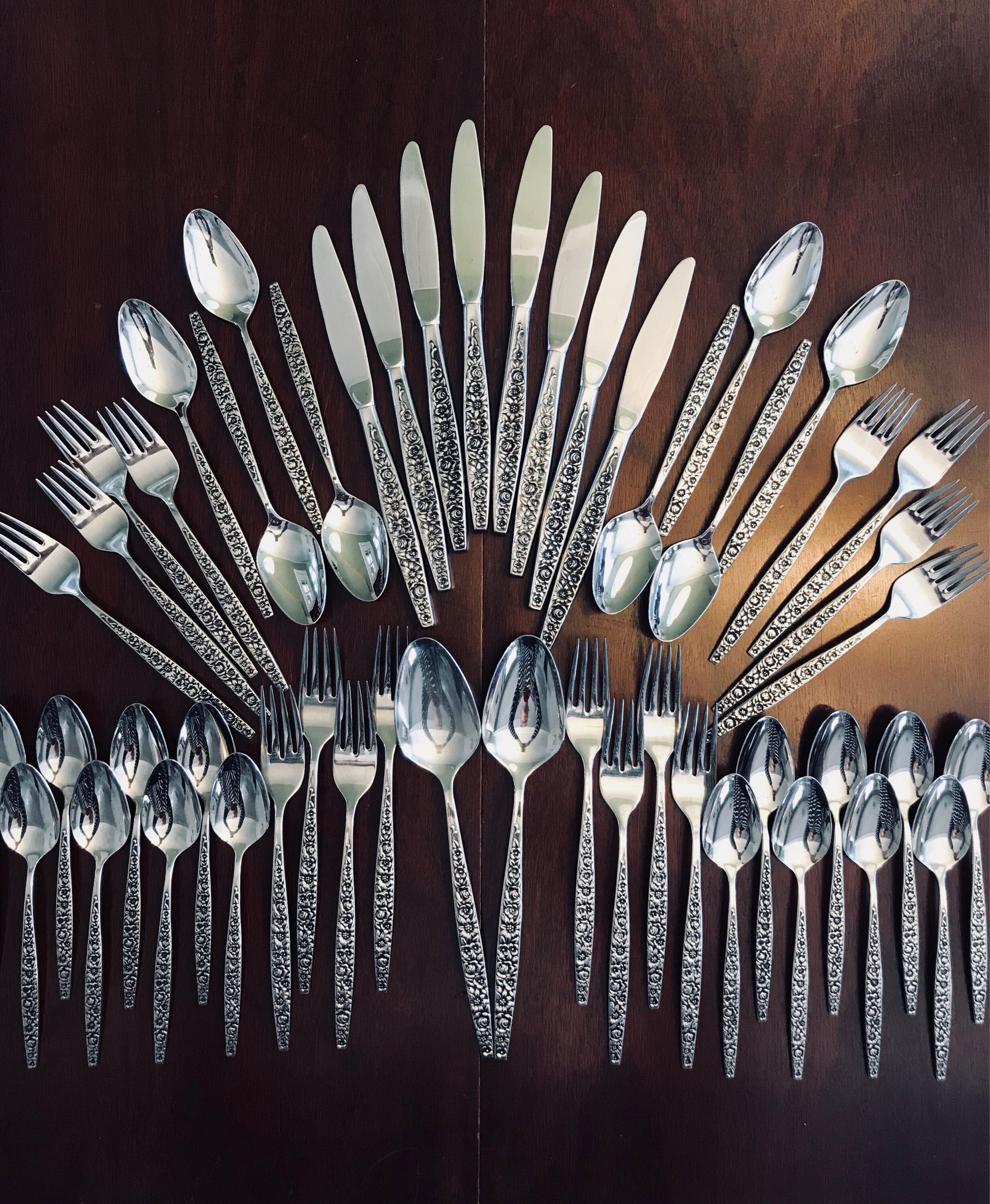 Vintage Floral Stainless Flatware, by International Silver Co