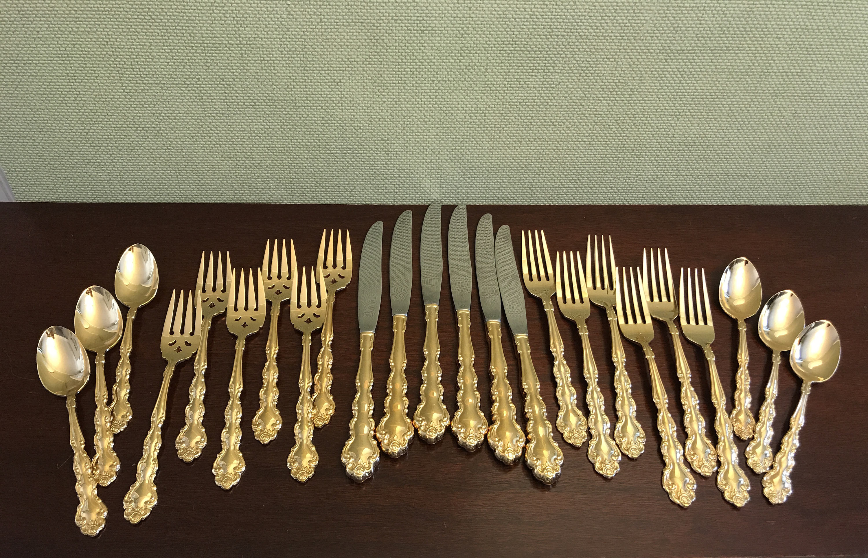 Vintage Gold Flatware, Oneida Community Beethoven Gold Flatware