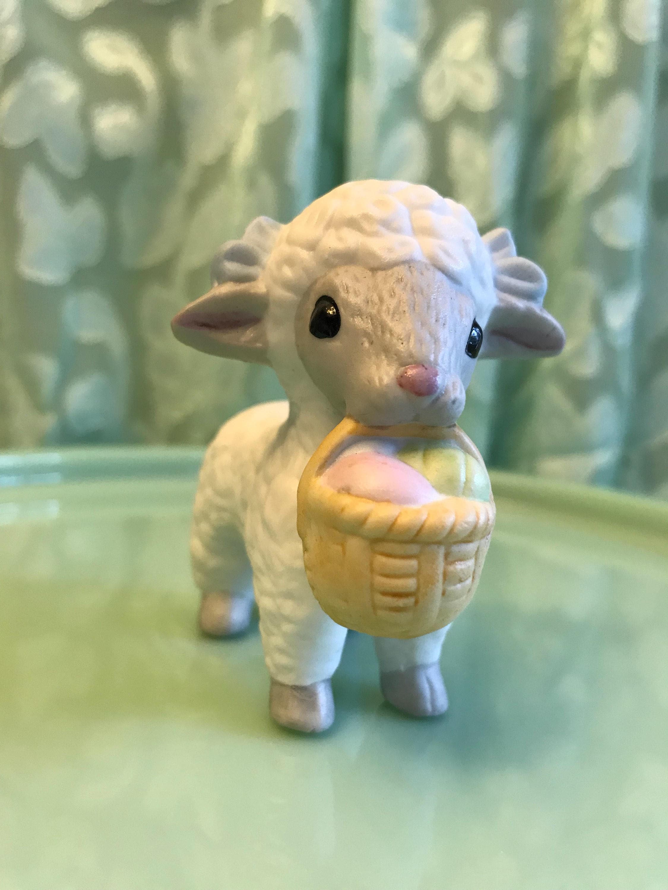 Porcelain Lamb Figurine, Figural little Lamb, Porcelain Easter Lamb
