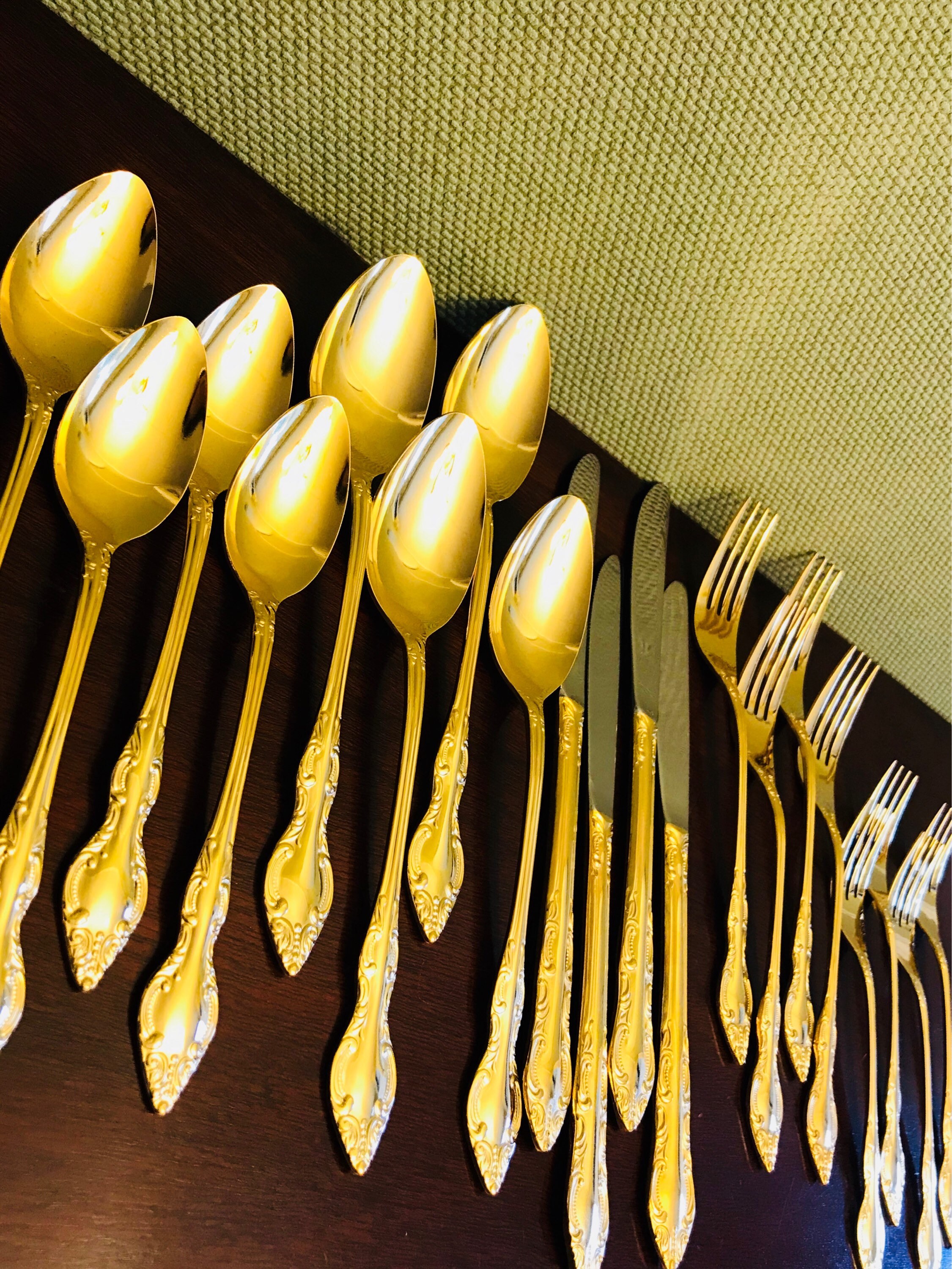 Vintage Gold Flatware, Golden Natchez, Gold Electroplate Flatware