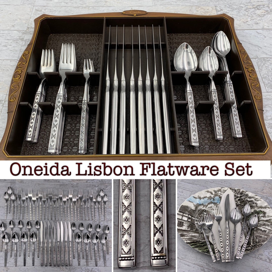 ONEIDA ヴィテージ　アンティーク Oneida Prestige Silverplate Flatware Set DISTINCTION Pattern