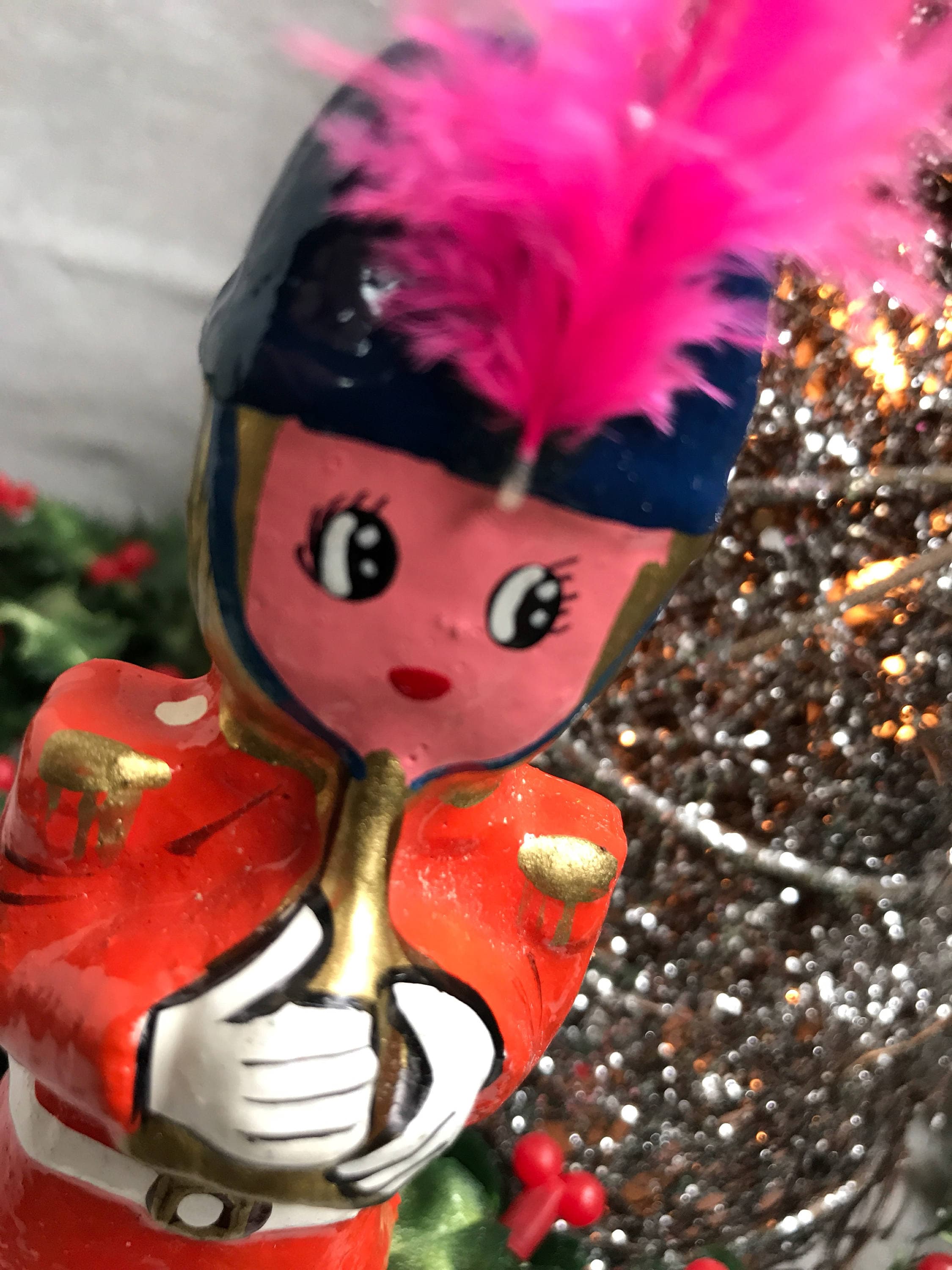 Vintage English Bobby Christmas Ornaments, Painted Christmas Ornaments