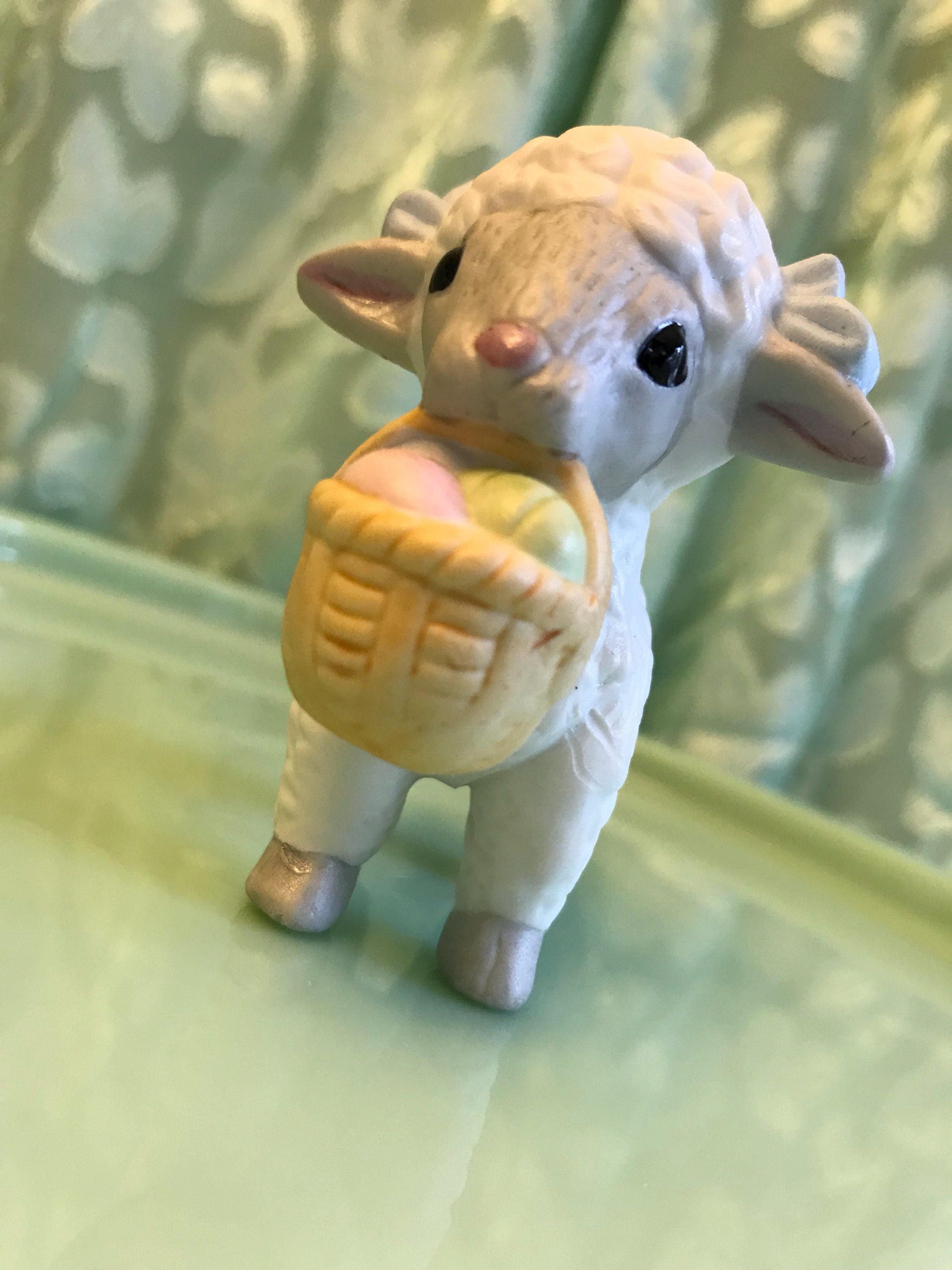 Porcelain Lamb Figurine, Figural little Lamb, Porcelain Easter Lamb