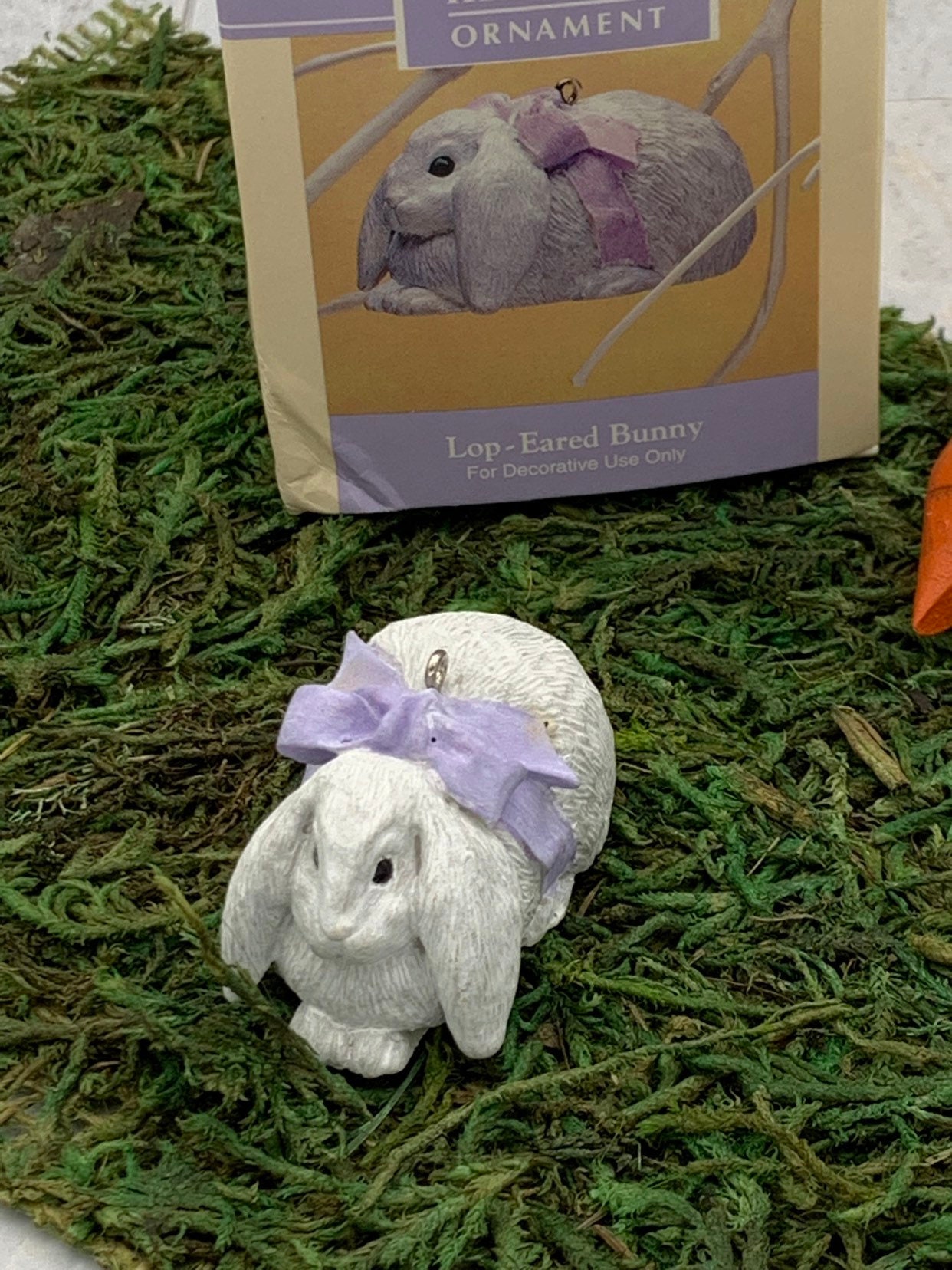 Vintage Lop Eared Bunny Easter Hallmark Ornament, Easter bunny ornament
