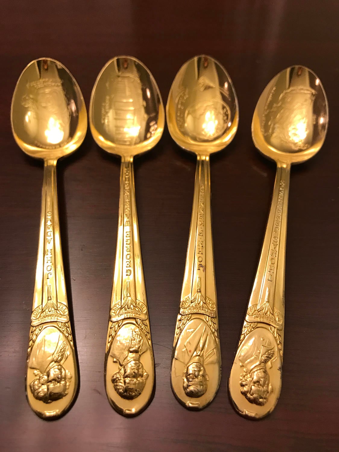 Vintage President Spoons by Rogers, Gold tone Collectible Spoons ...
