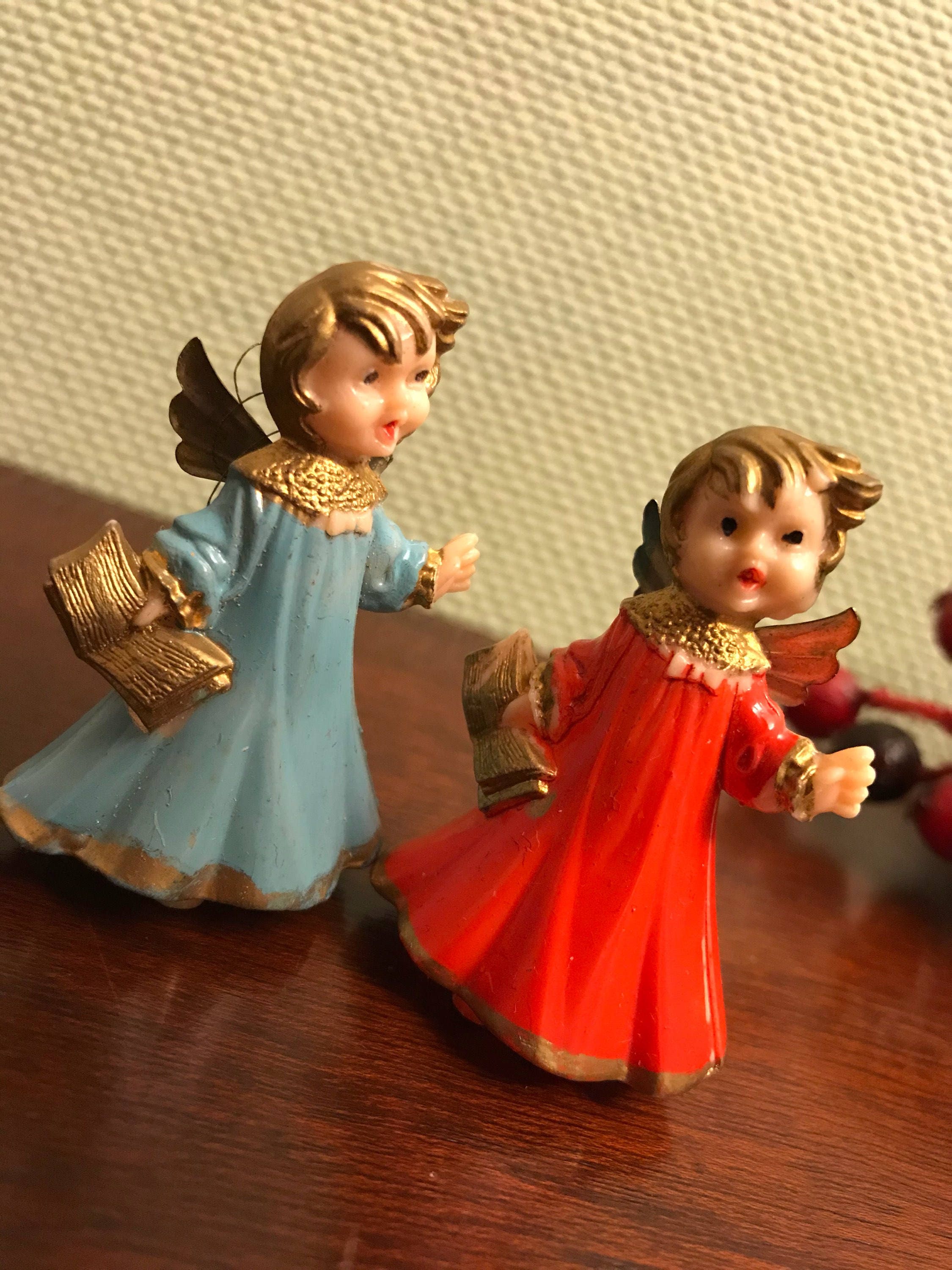 Vintage Christmas Angels, set of two Mid century Angels, Christmas Angels, Christmas Angel 