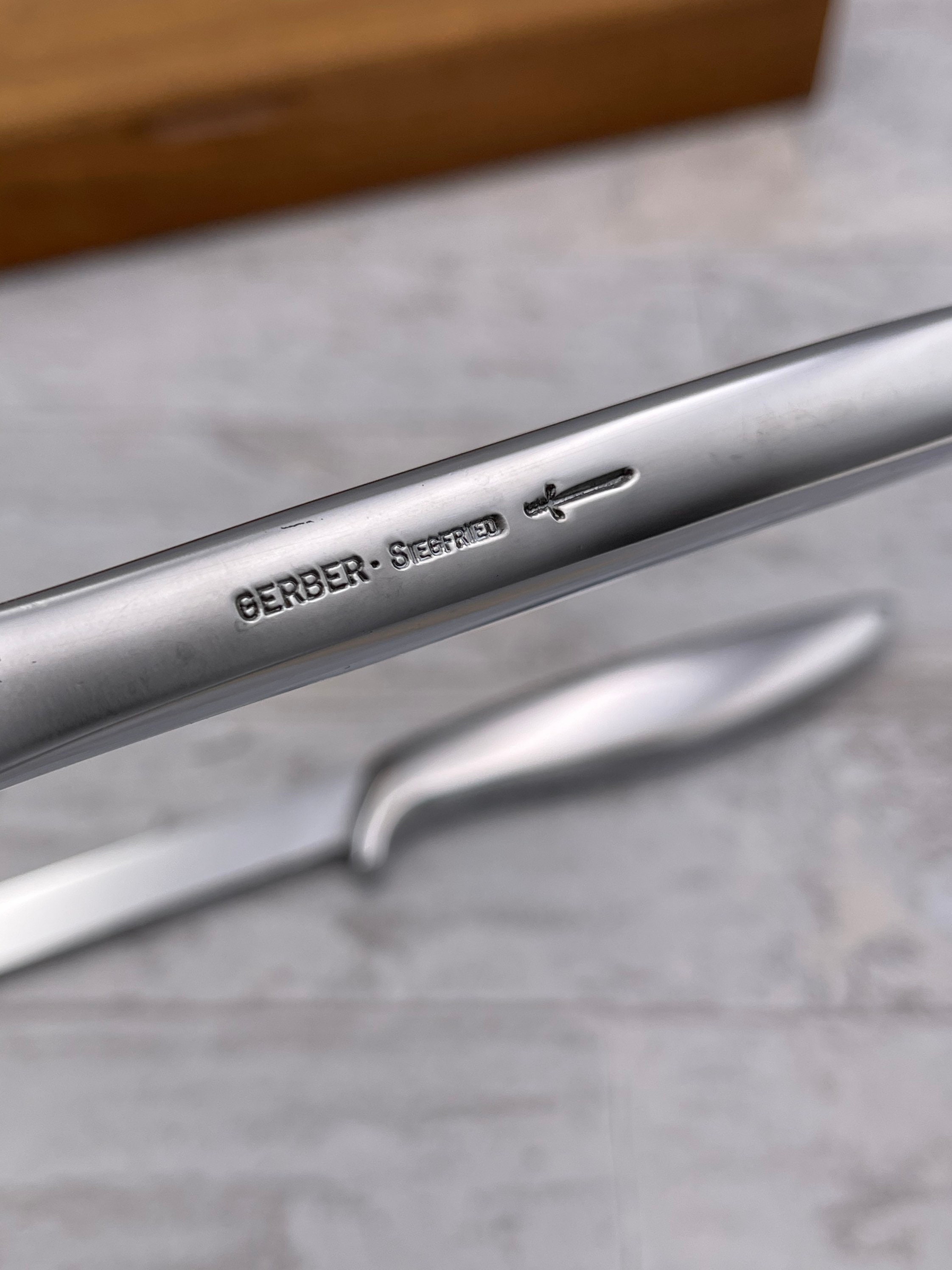 Vintage Gerber Legendary Knives, Mid century Modern Stainless Steel