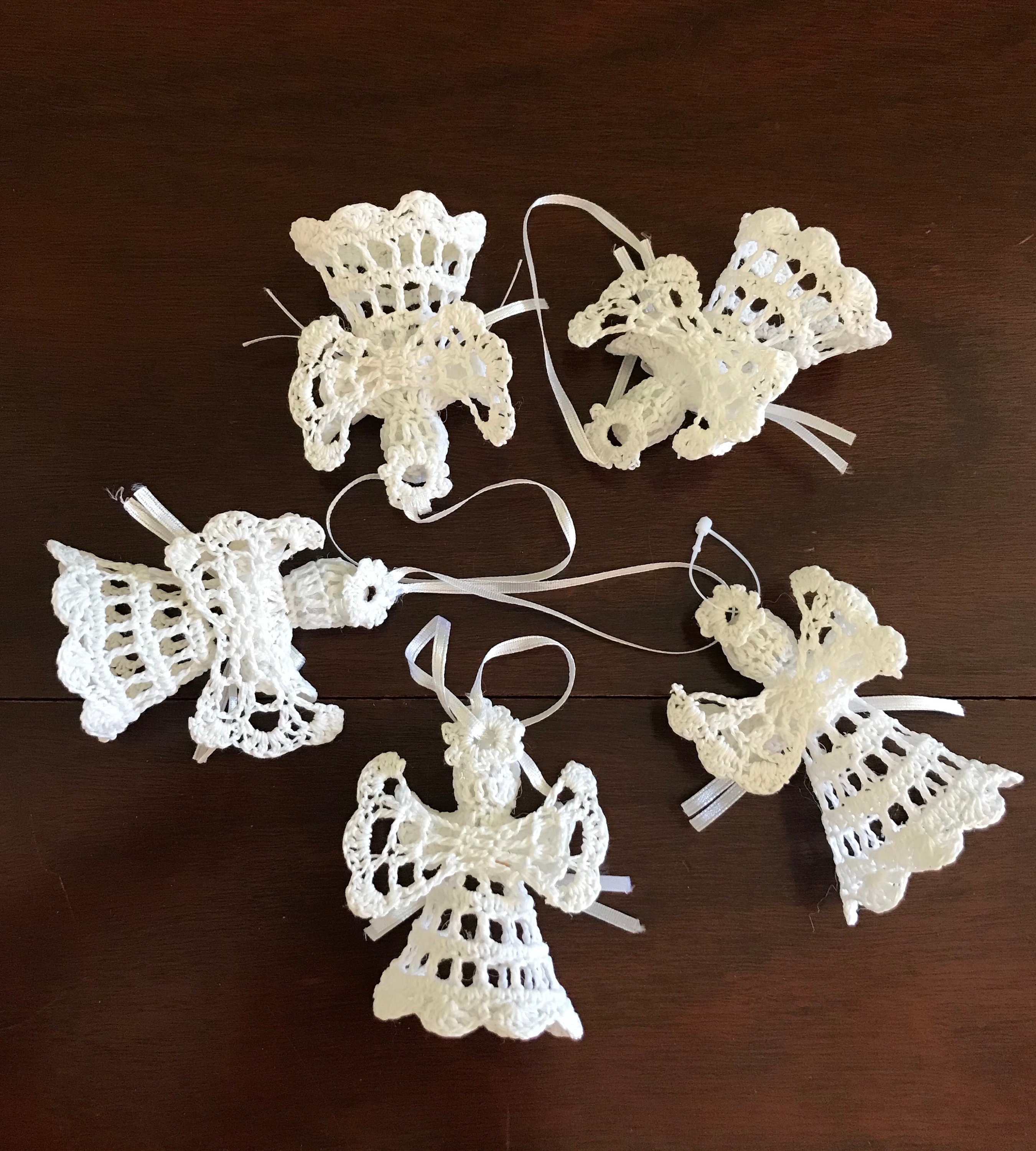 Vintage crocheted Angel ornaments Handmade Angel ornament Country Christmas Ornament Lace Angel