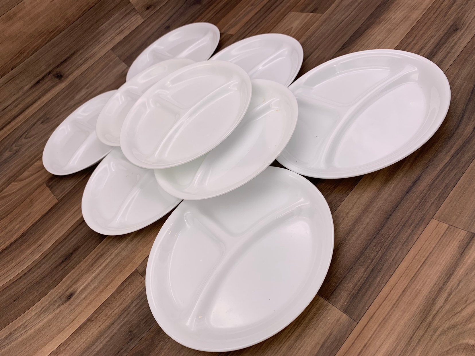 Vintage Corelle divided Plate set, Small Corelle White plates, Vintage Trailer Camping Glamping