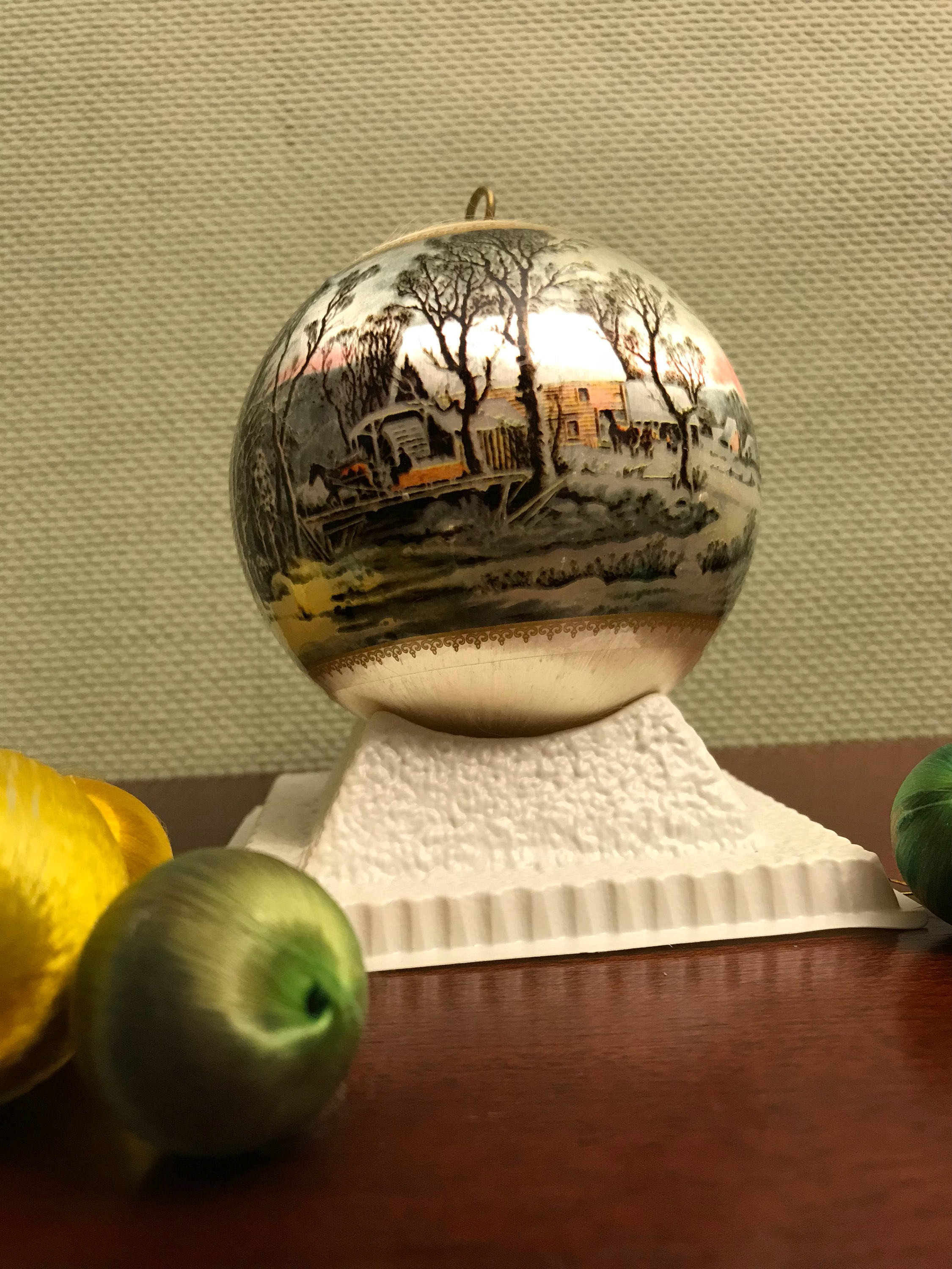 Vintage Collectible Ornaments, Christmas Classics hand Decorated Glass