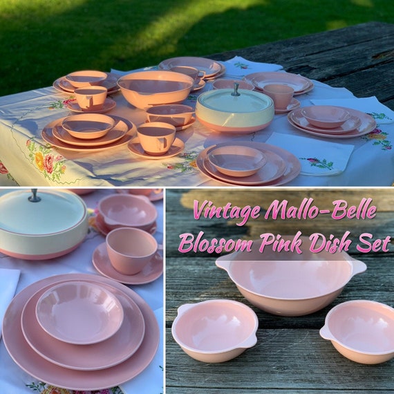 Vintage Pink Mallow Ware Dishes Mallo Belle Melamine Plastic Etsy
