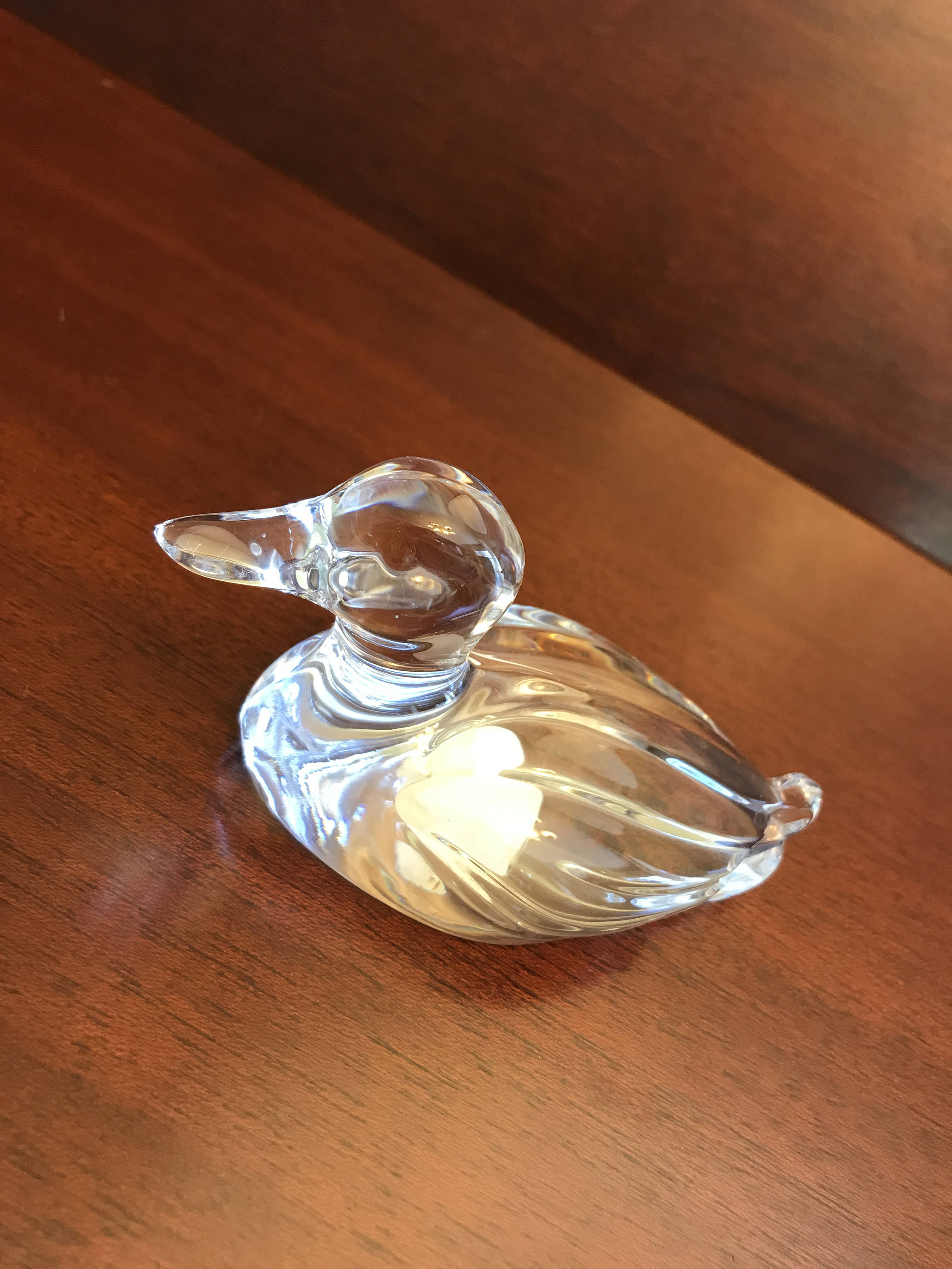 Crystal Duck Figurine, Princess House Duck Paperweight Figurine