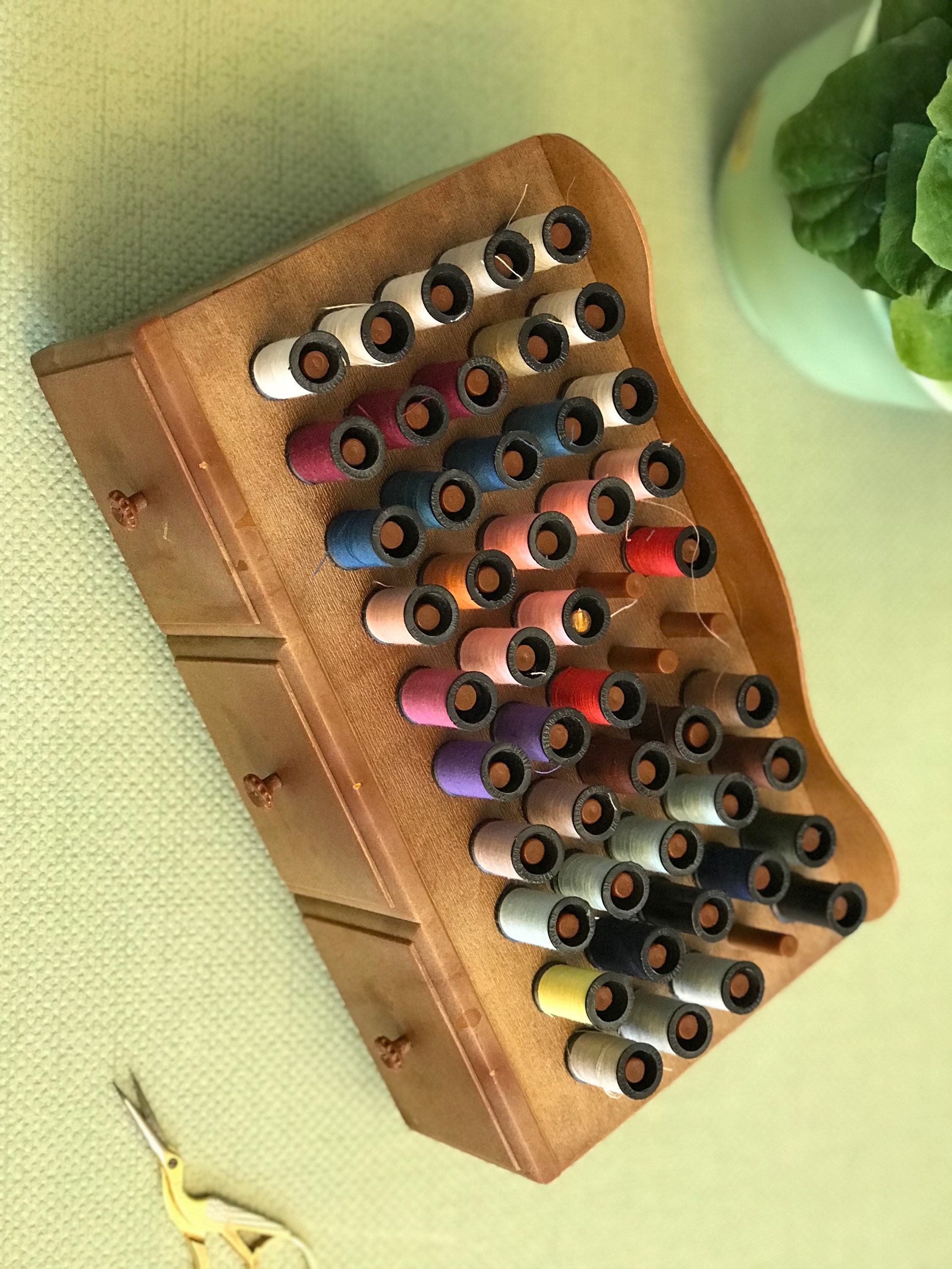 Vintage Sewing Box, Mini spools of thread, Sewing Storage, Sering Box