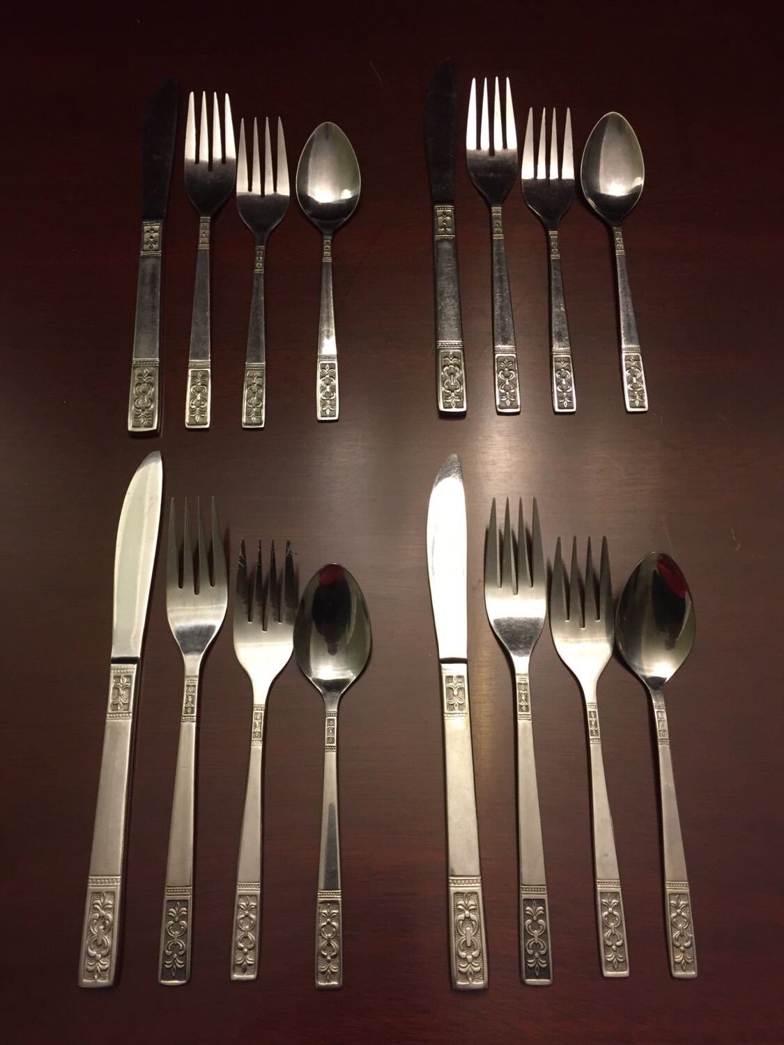Vintage CustomCraft Fleur De Lis Flatware Stainless Steel excellent