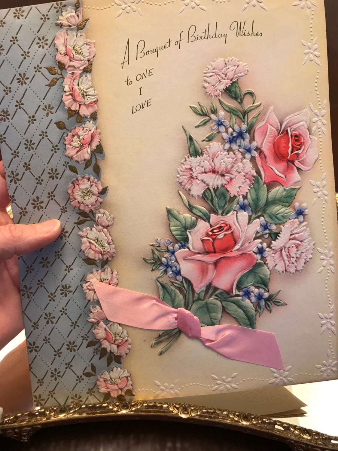 Happy Birthday Card with a Large Bouquet of Roses