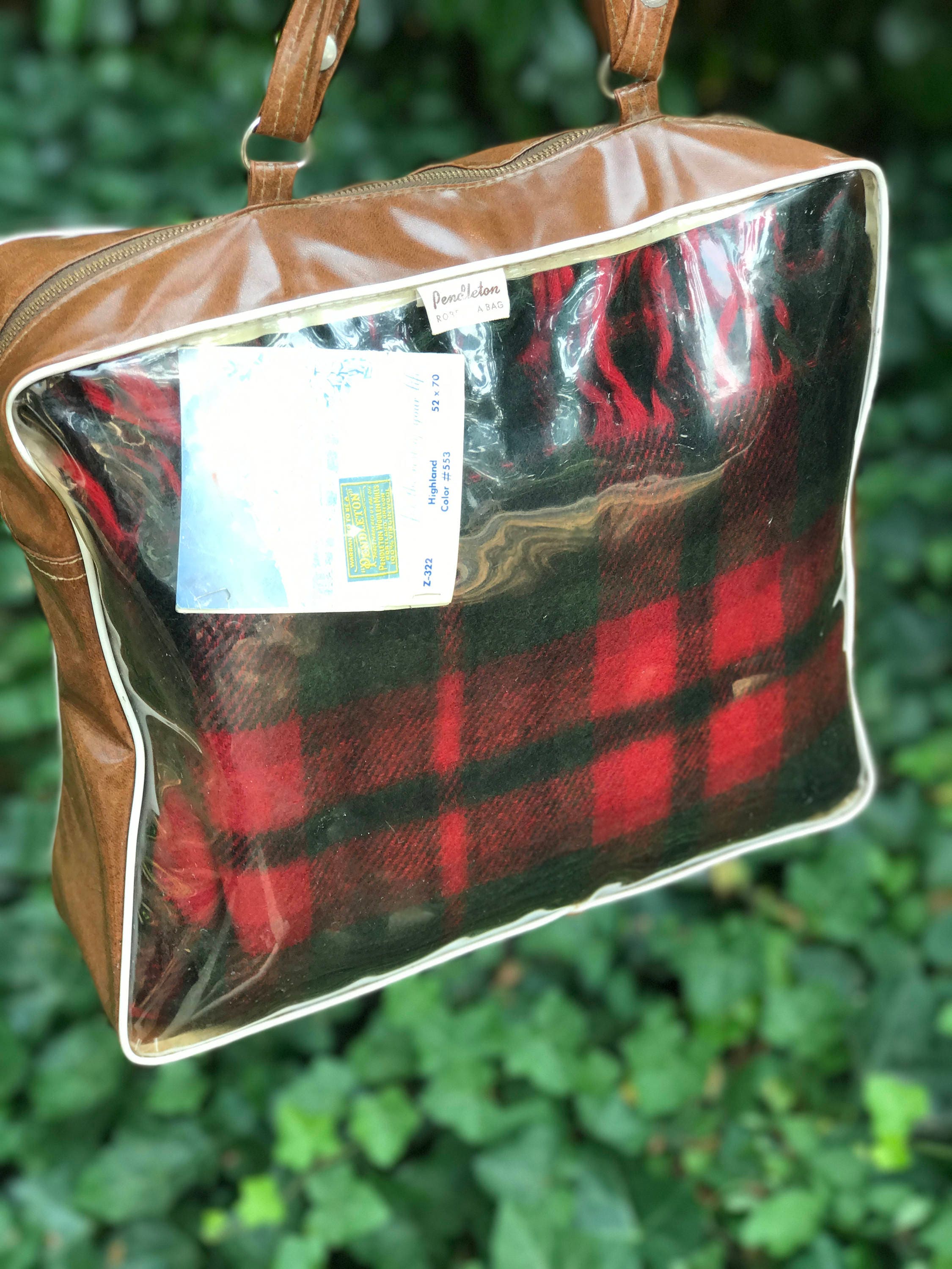 Vintage Pendleton Blanket, Highland Plaid Blanket, Pendleton Robe in a