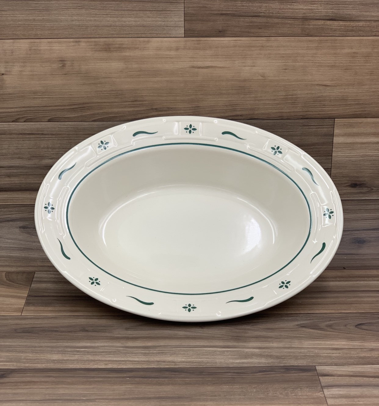 Vintage Longaberger Pottery Oval Vegetable Serving Bowl Woven