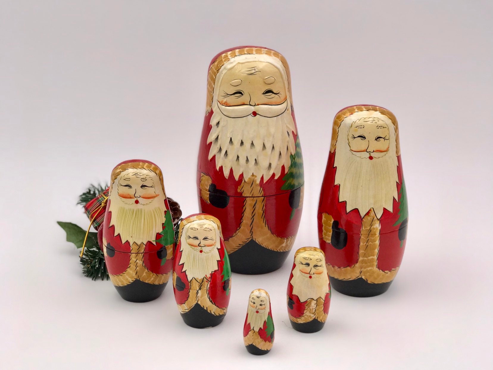 santa russian dolls