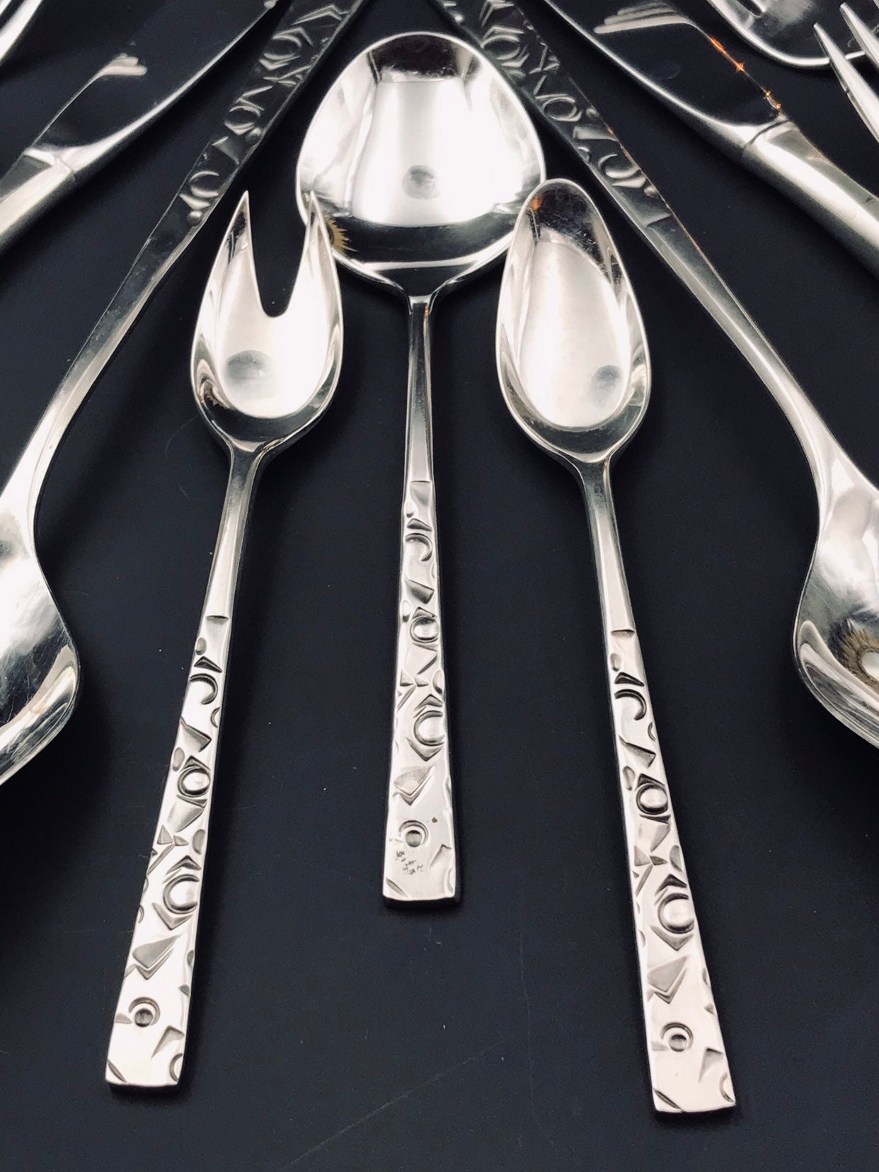 RARE Mid Century Stainless Flatware, Navaho by International Silver
