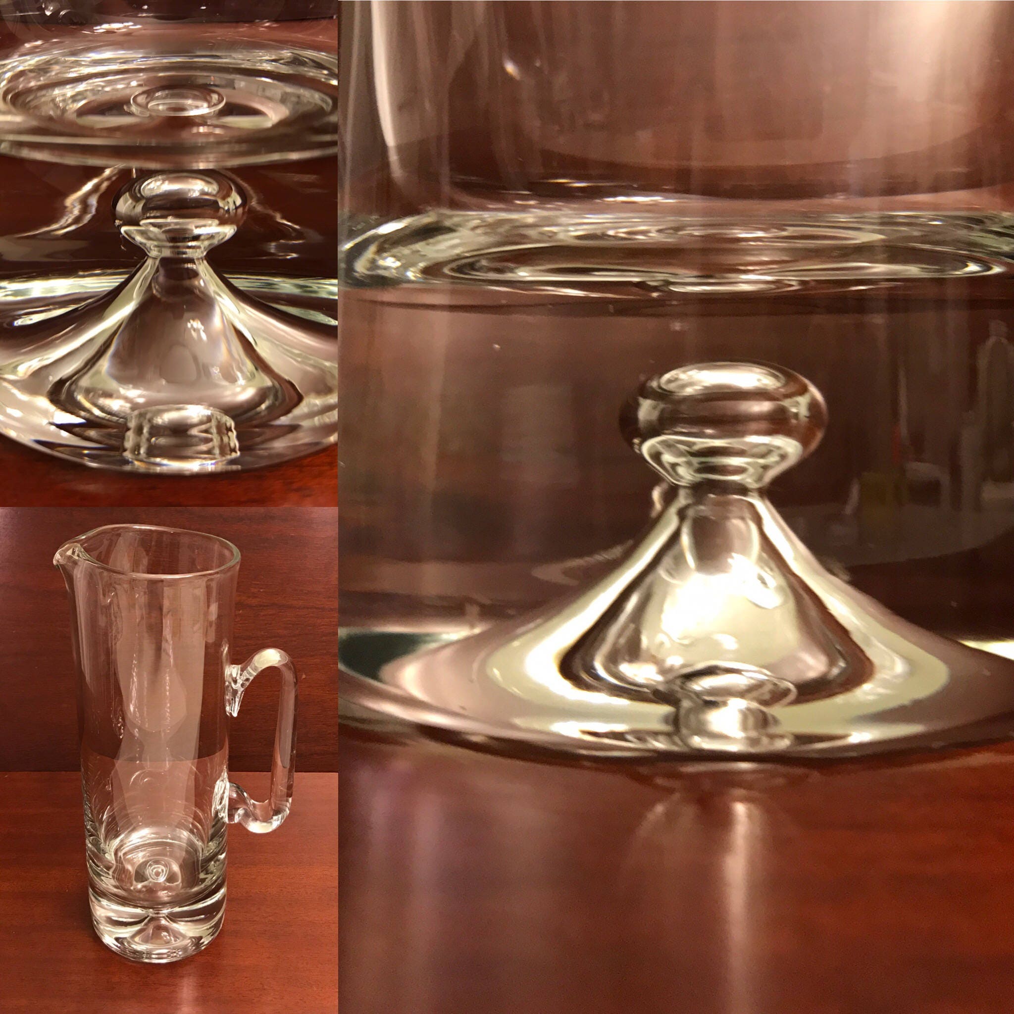 Mod Krosno Glass Pitcher, Suspended Bubble Art Glass, Bubble Glass