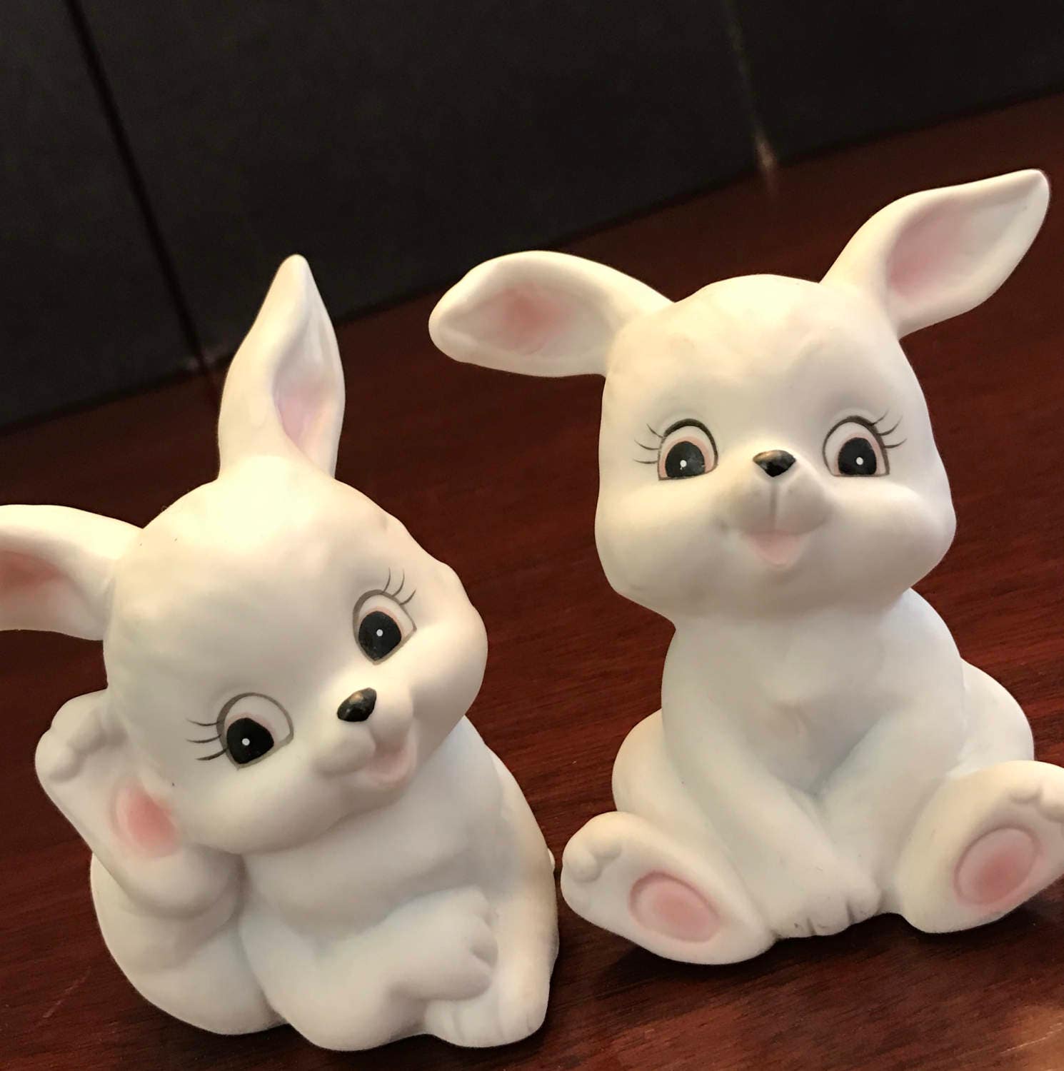 Vintage Porcelain Bunny figurines, Vintage Homco Bunnies, collectible bunnies, Baby bunnies