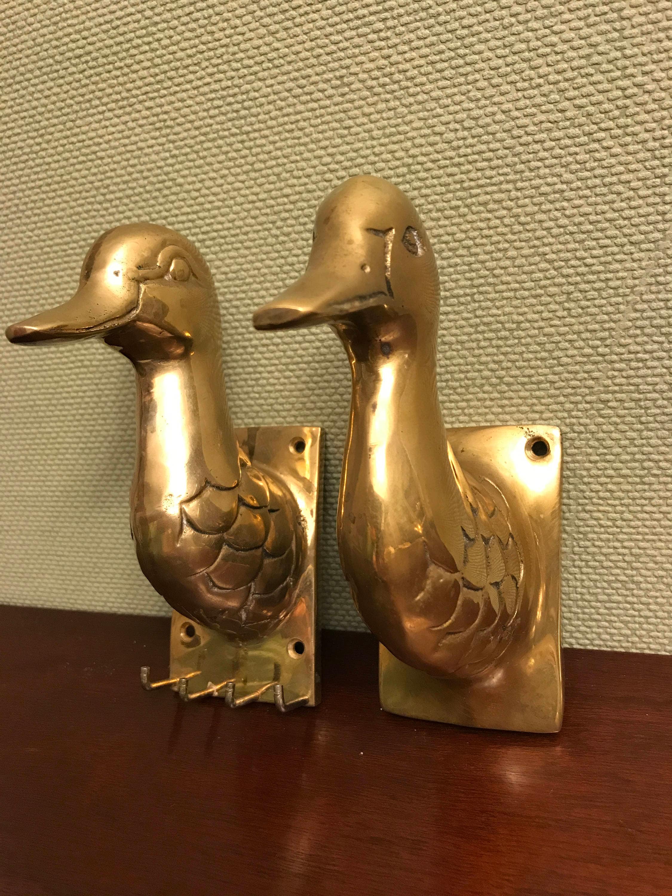 Vintage Brass Duck Head Towel Hook Hat Hook Coat Hook