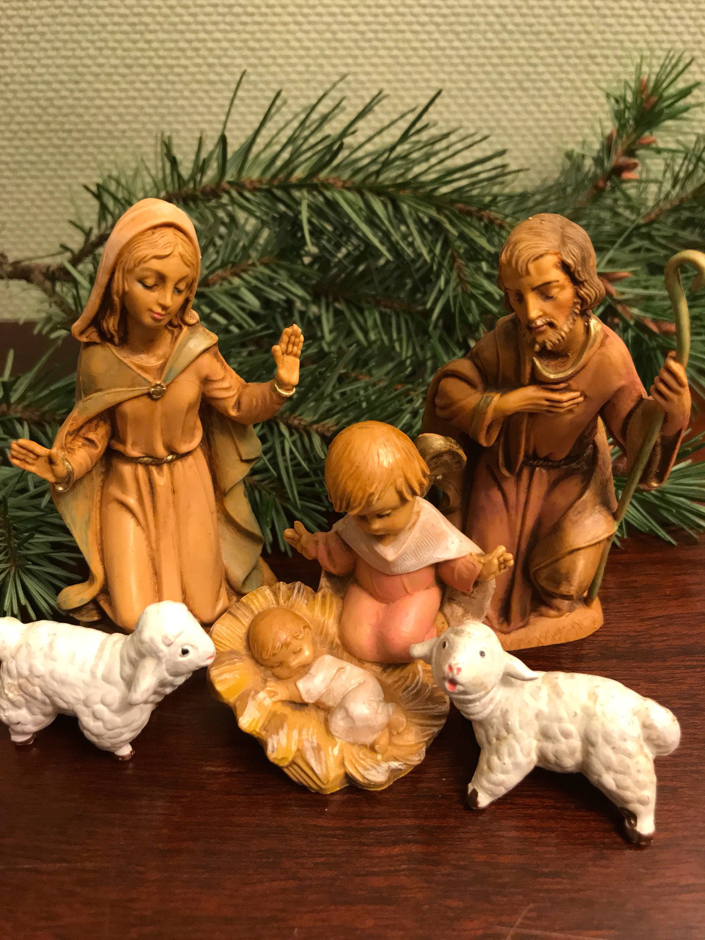 Vintage Fontanini Nativity Set, Holy Family Fontanini, Blown Plastic