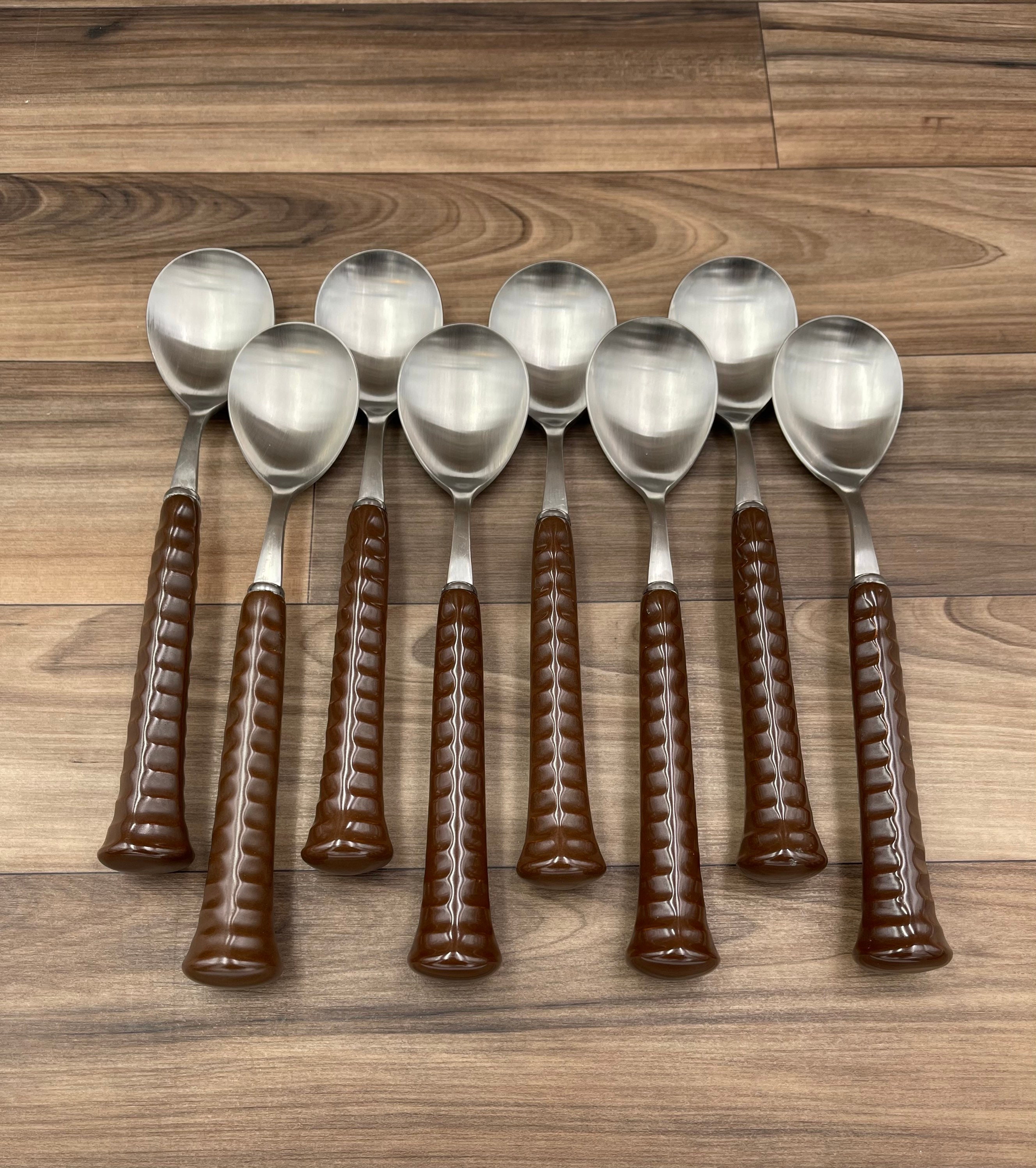 Mid Century Flatware set, RARE Noritake Iron Brown Vintage Silverware set