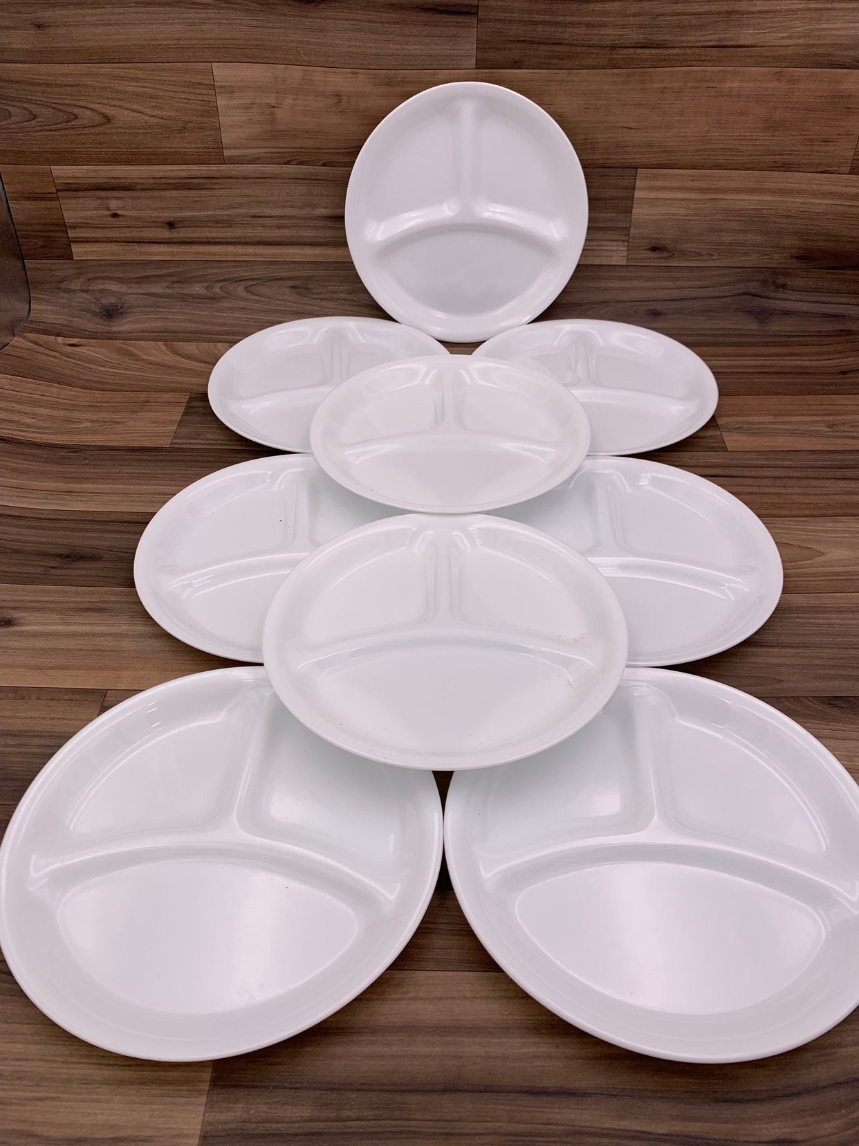 Vintage Corelle divided Plate set, Small Corelle White plates, Vintage Trailer Camping Glamping