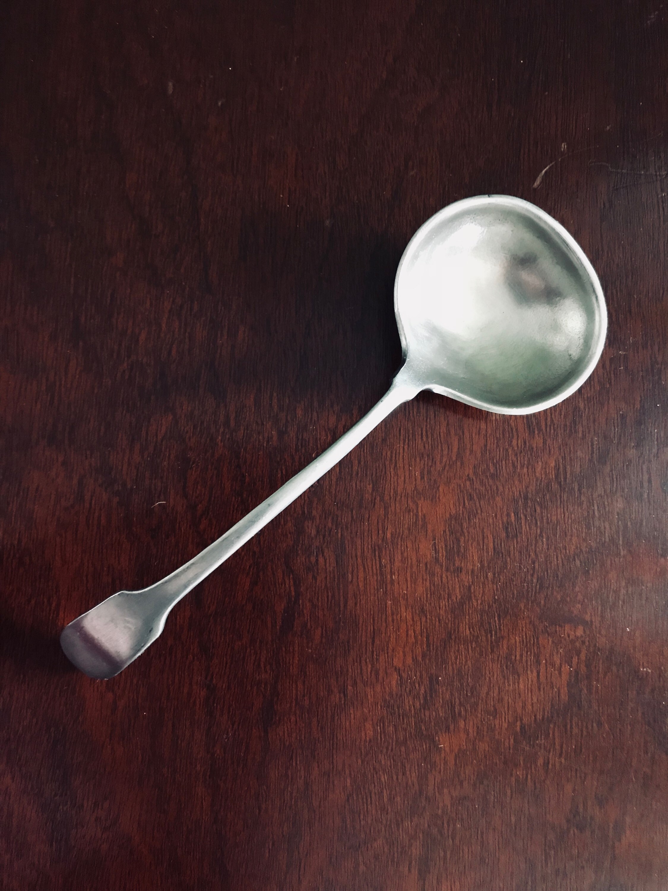 Vintage Pewter Ladle, Hand Pewter Ladle Sauce serving Spoon