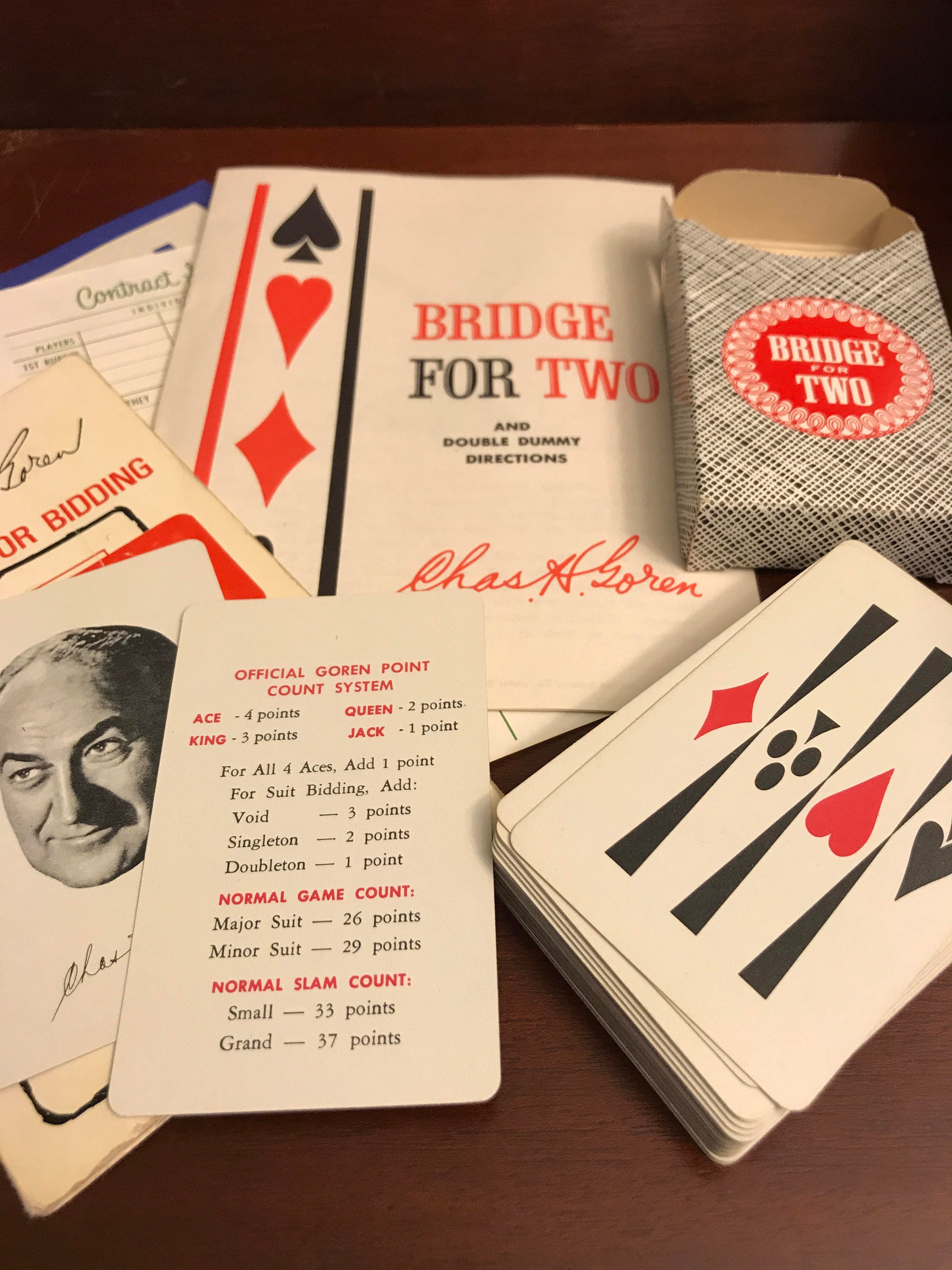 Vintage Bridge for Two Card game, 1960s Bridge Game, Complete Bridge