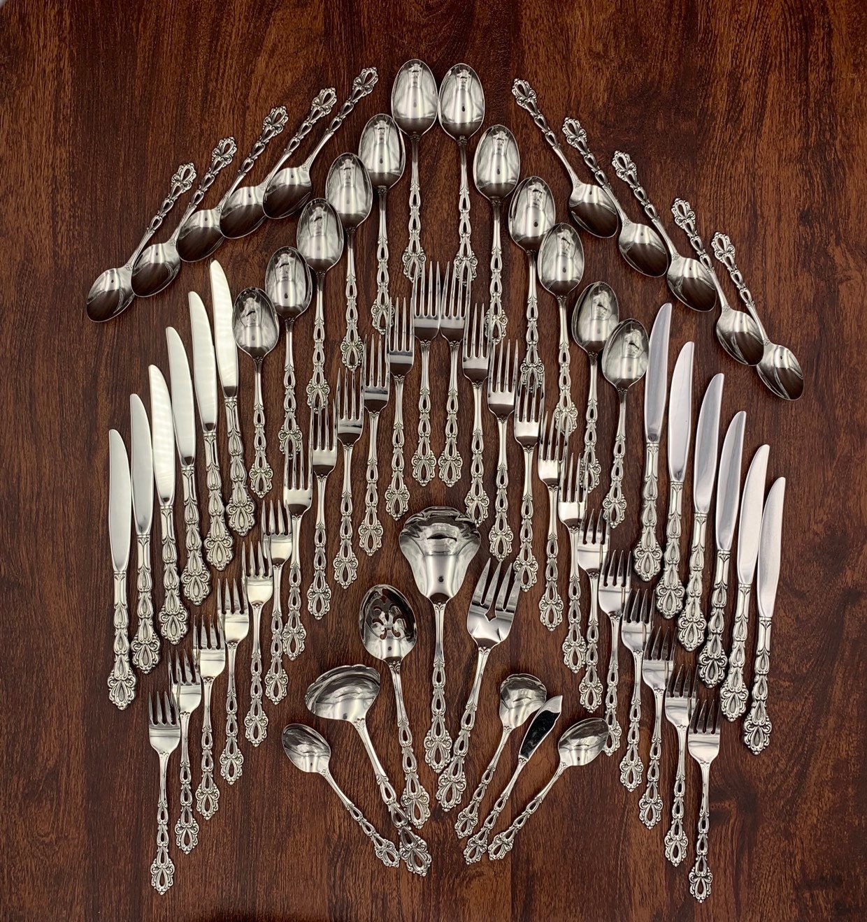 RARE Oneida Stainless Flatware set, Service for 12 Vintage Silverware