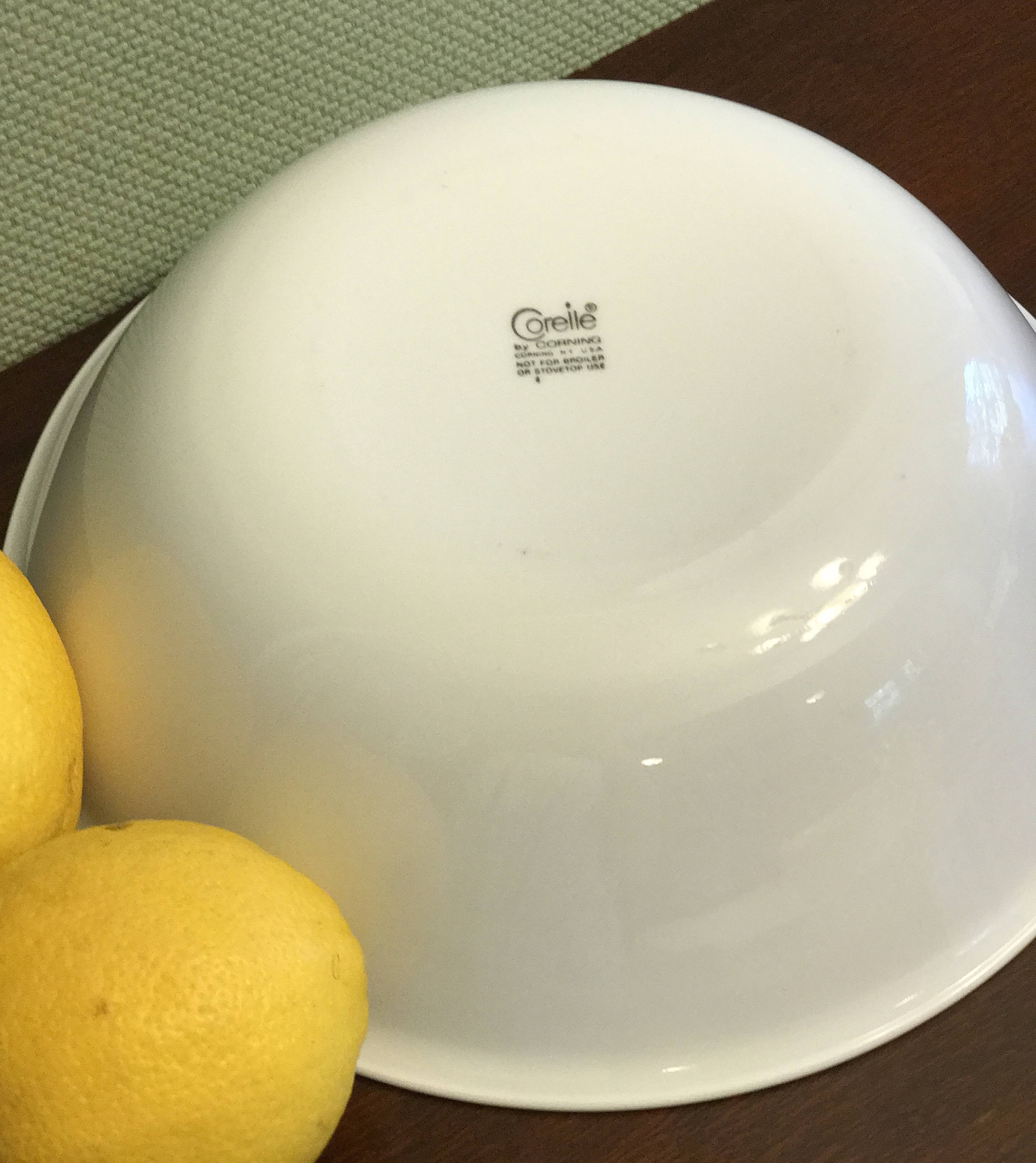 Corelle Citrus Dinnerware, Corelle Citrus Large serving Bowl, Yellow striped Corelle Dishes