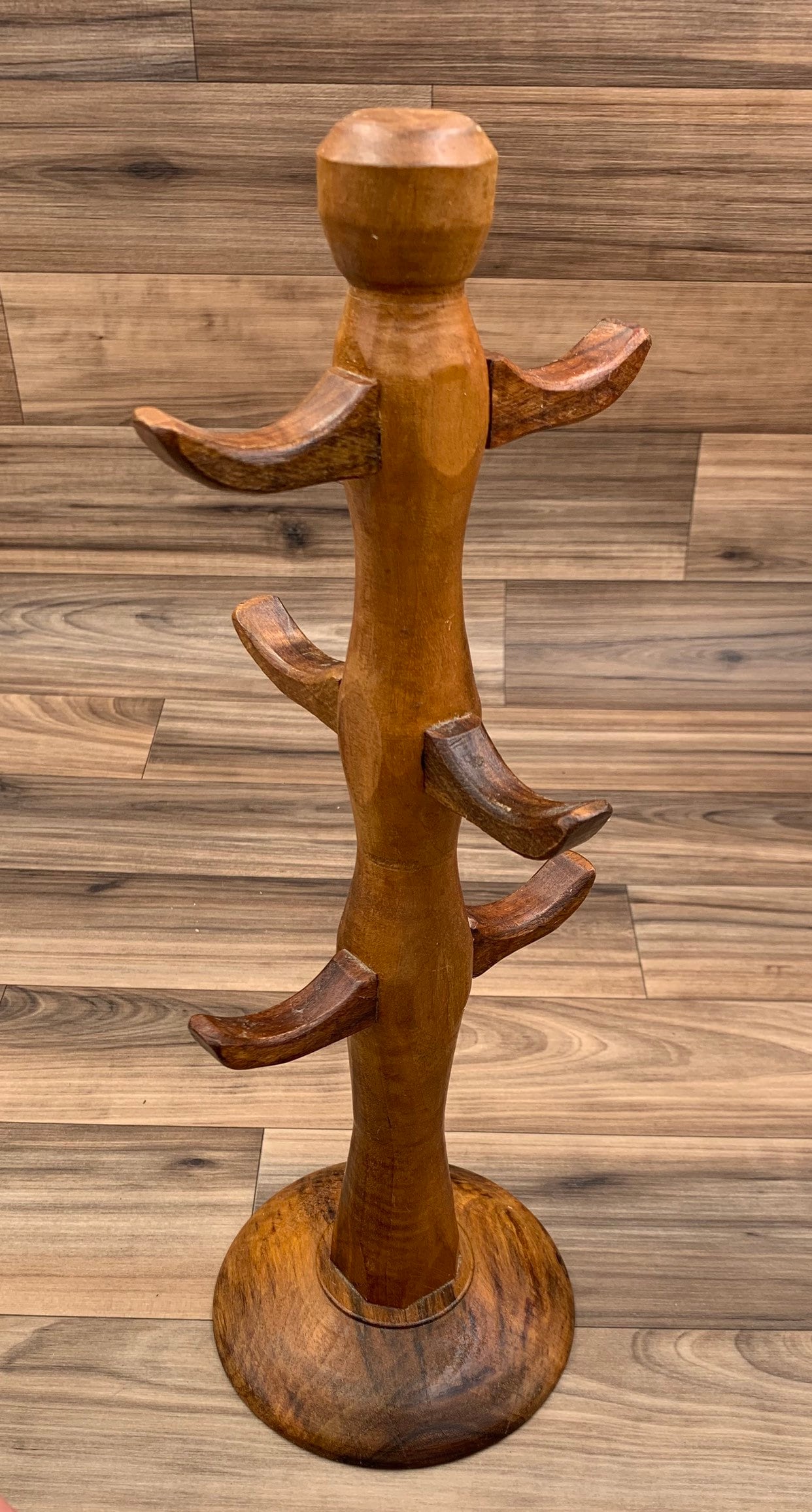 Rustic mug holder, Hand carved Mug Tree Black Walnut Mug Holder