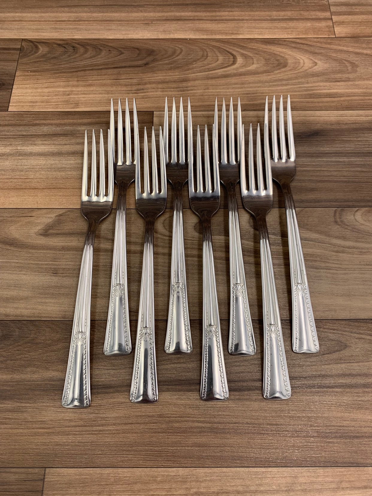 Vintage Stainless Flatware set, Service for 8 Silco Glamour Silverware