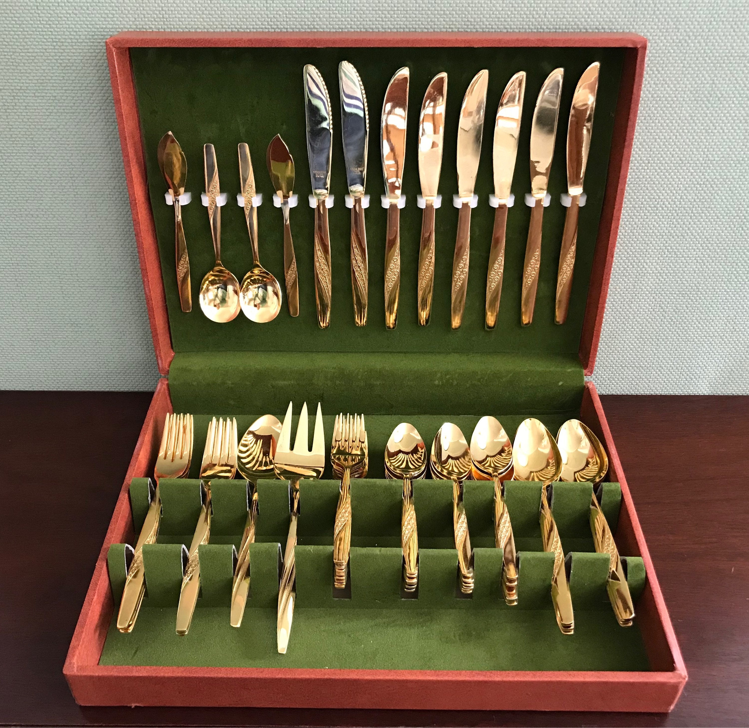 Vintage Gold Flatware, Golden Boutique Flatware, 23ct Gold plated, 59