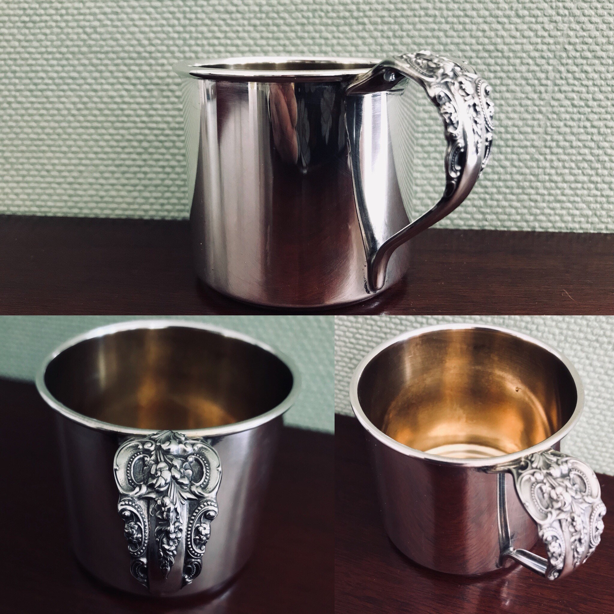 Sterling Silver Baby Cup, Wallace Grande Baroque Silver Cup, Babys