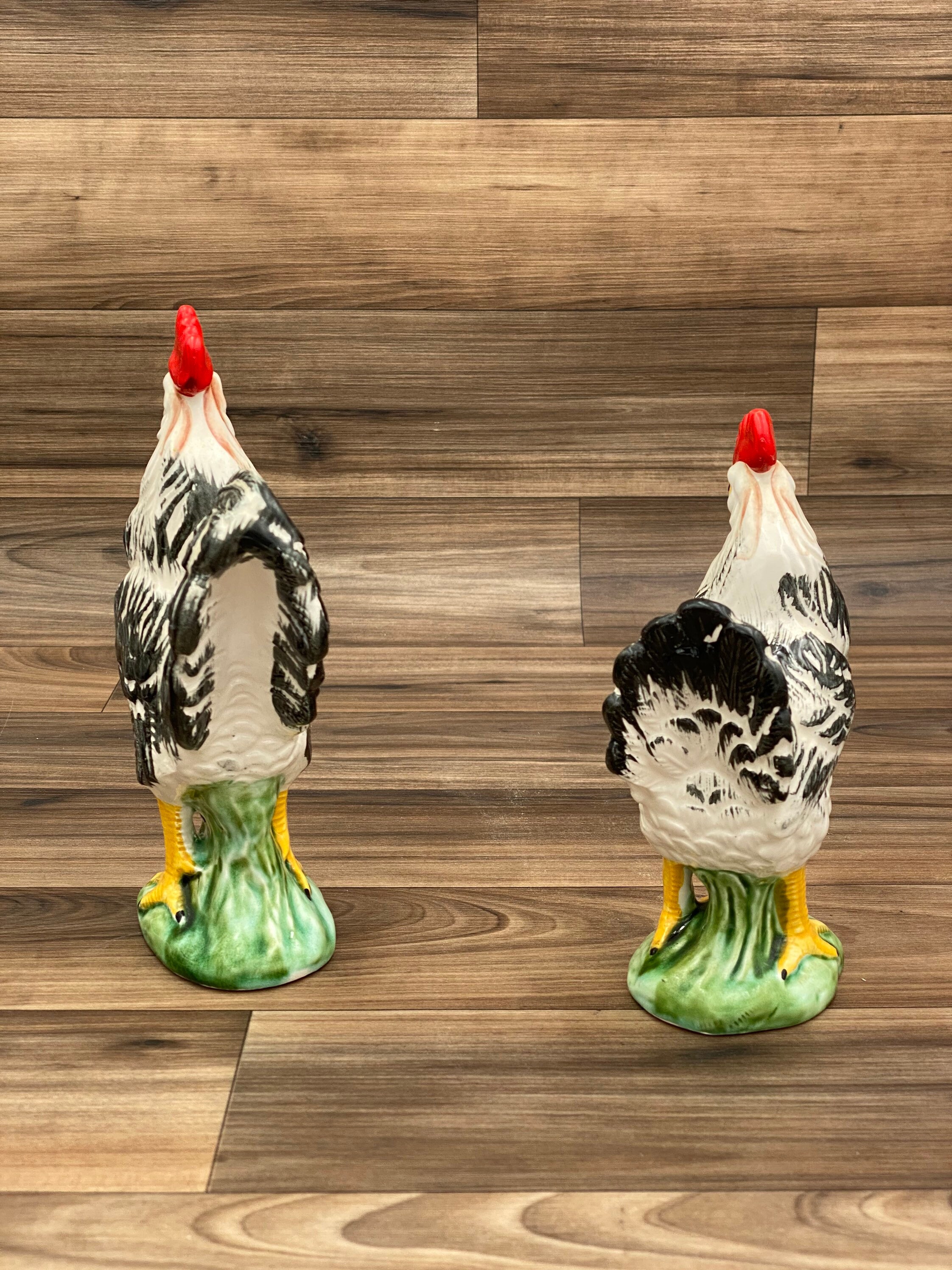 chicken and rooster figurines