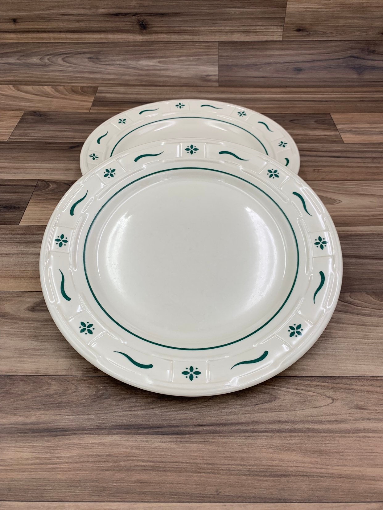 Vintage Longaberger Pottery Dinner Plates Woven traditions Heritage