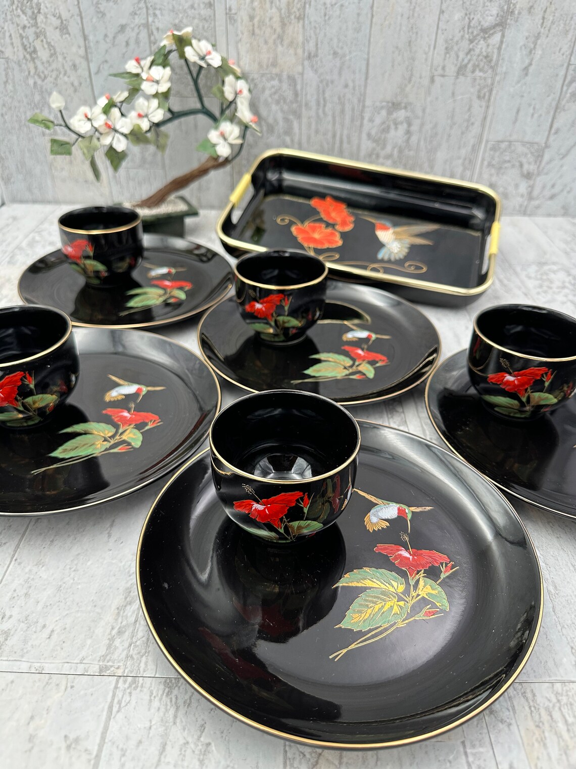 Vintage Otagiri Japan Hummingbird Tea Set, Japanese Porcelain - Etsy