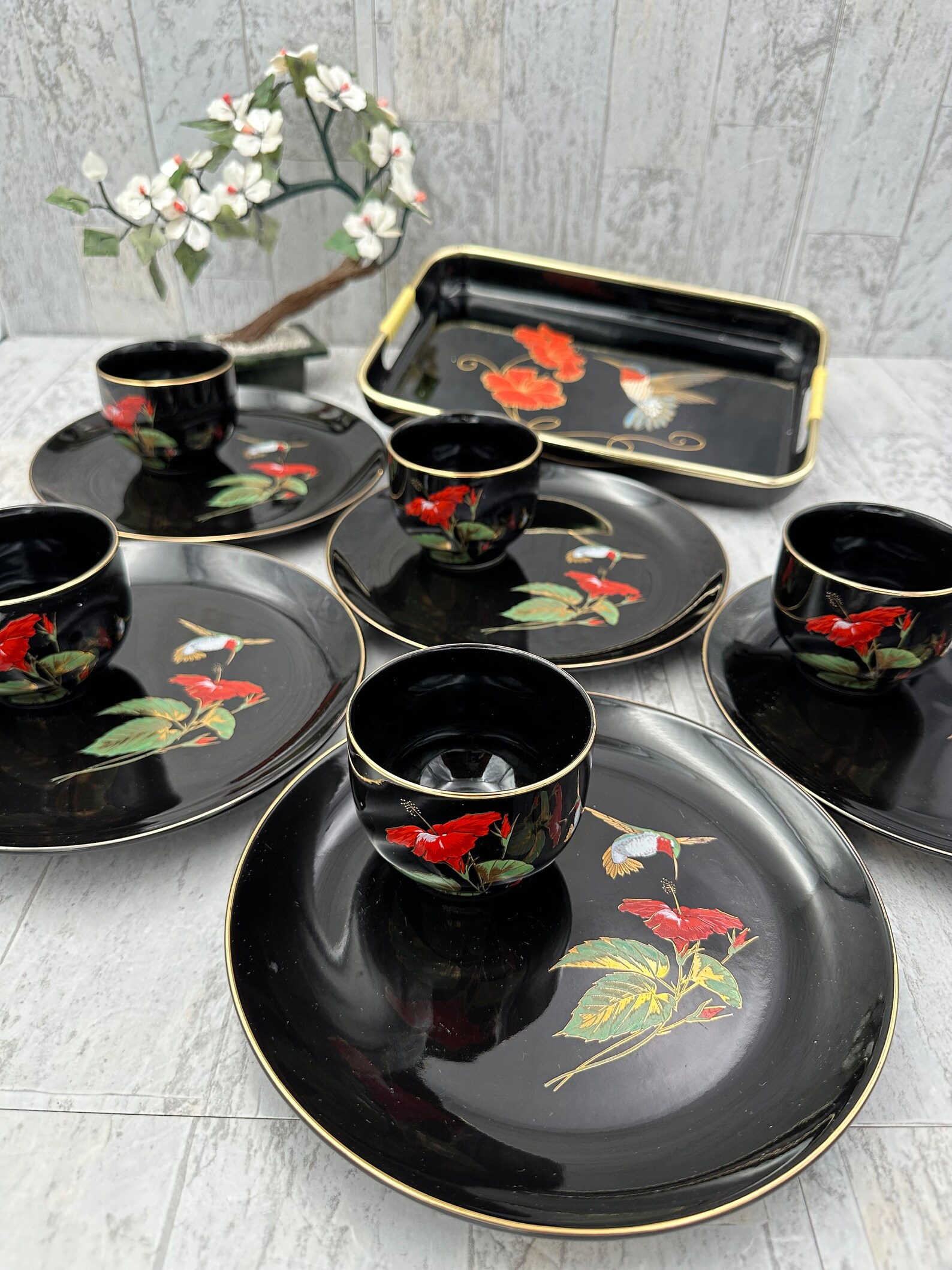 Vintage Otagiri Japan Hummingbird Tea Set, Japanese Porcelain - Etsy