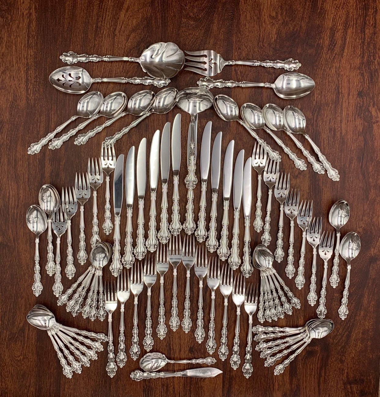Silverware Set Oneida Community Modern Baroque Silverplate Flatware Set ...