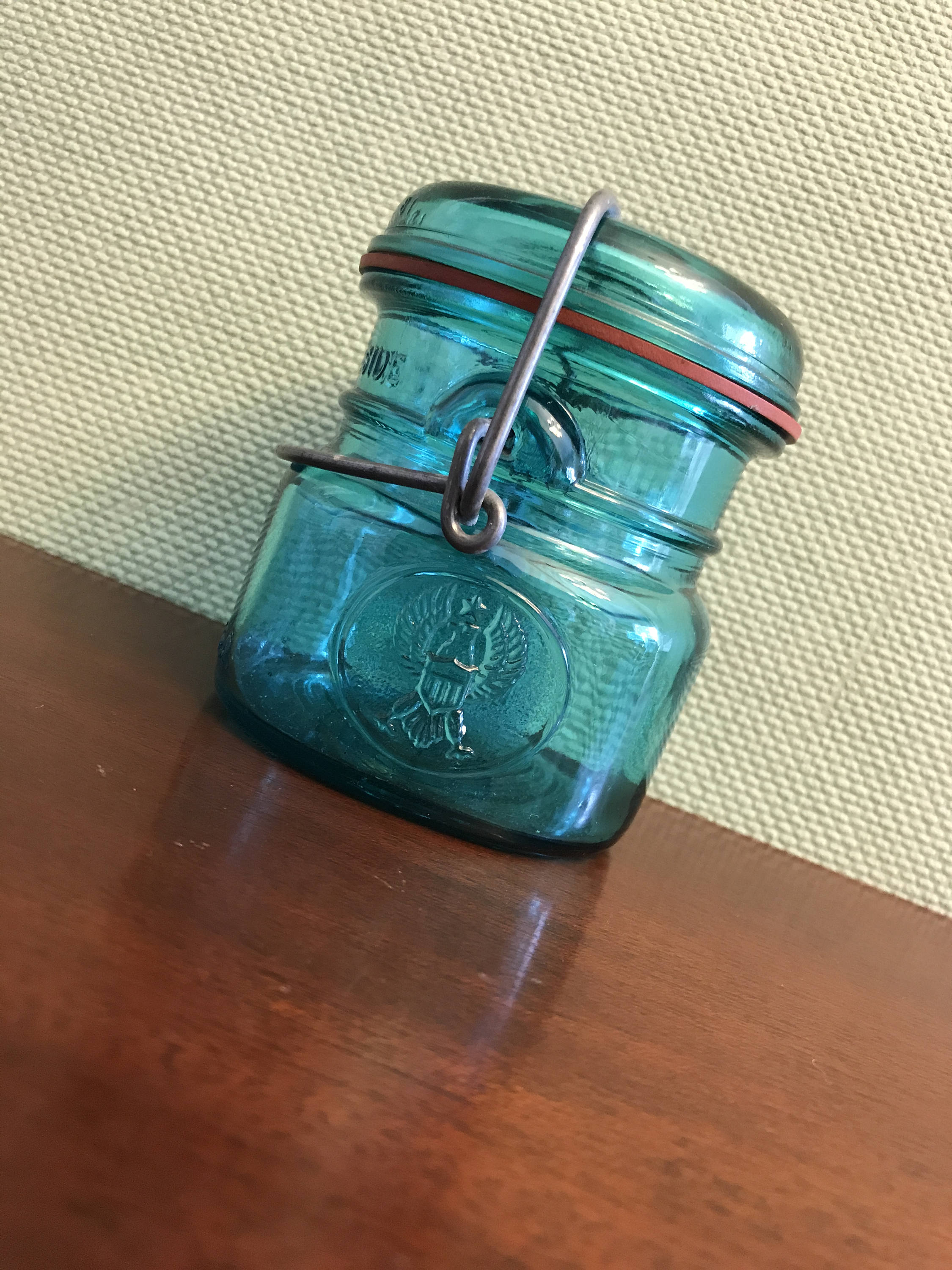 Blue Ball Jar, Vintage Ball Ideal Canning Jar, Turquoise Mason Jar