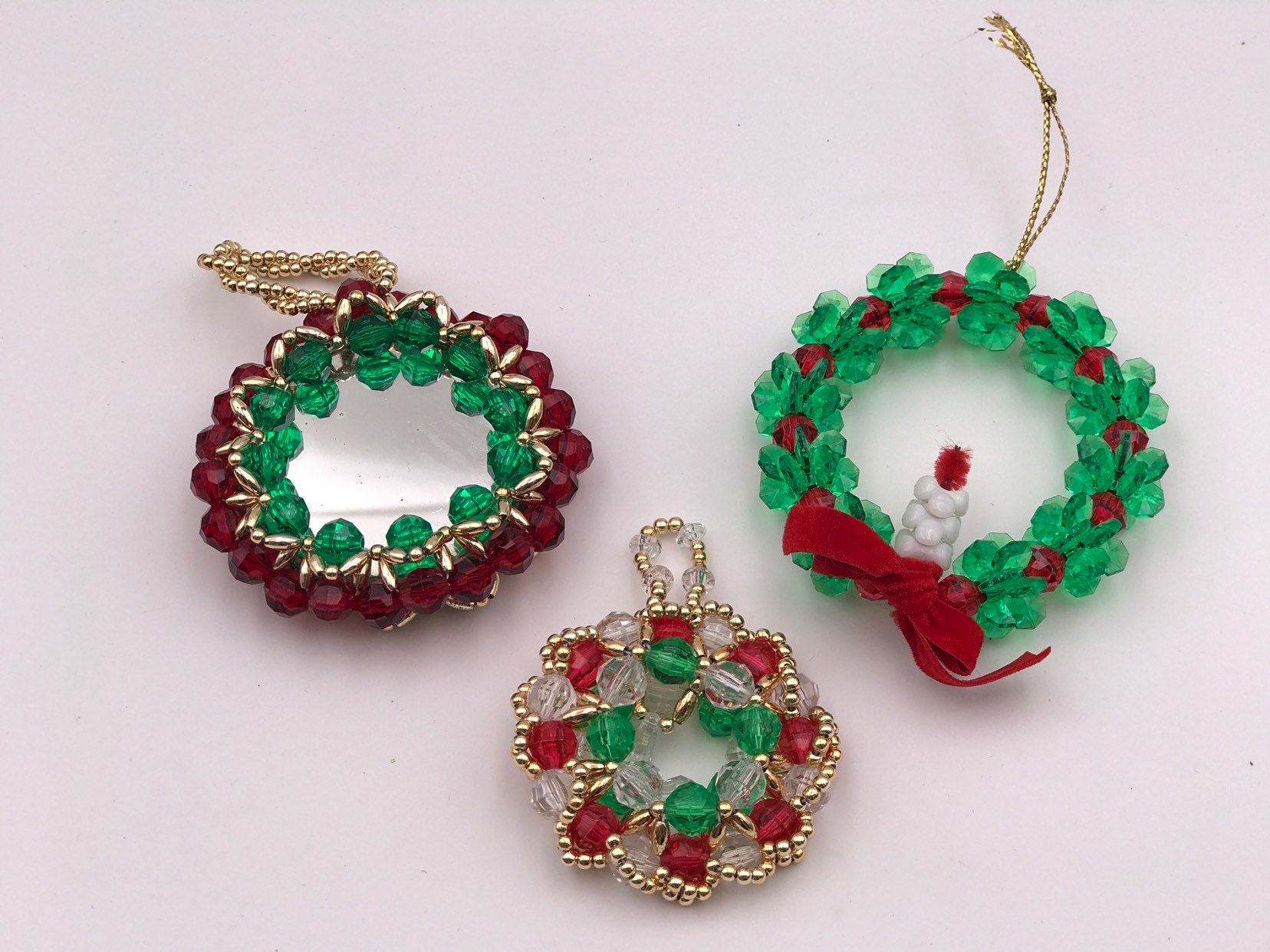 Vintage Beaded Christmas Ornaments 