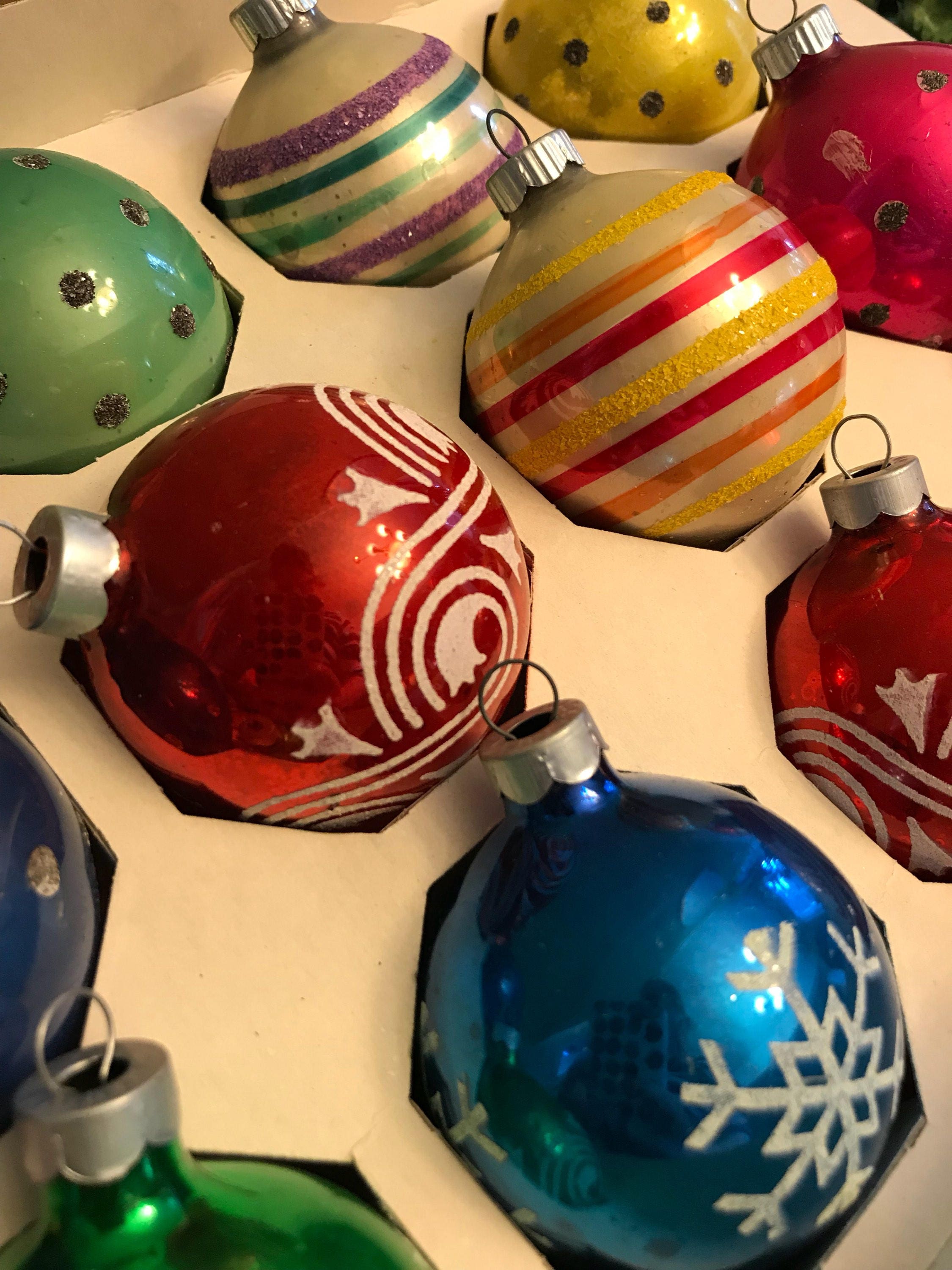 Vintage Glass Tree Ornaments, Woolworths Glass Ball ornaments
