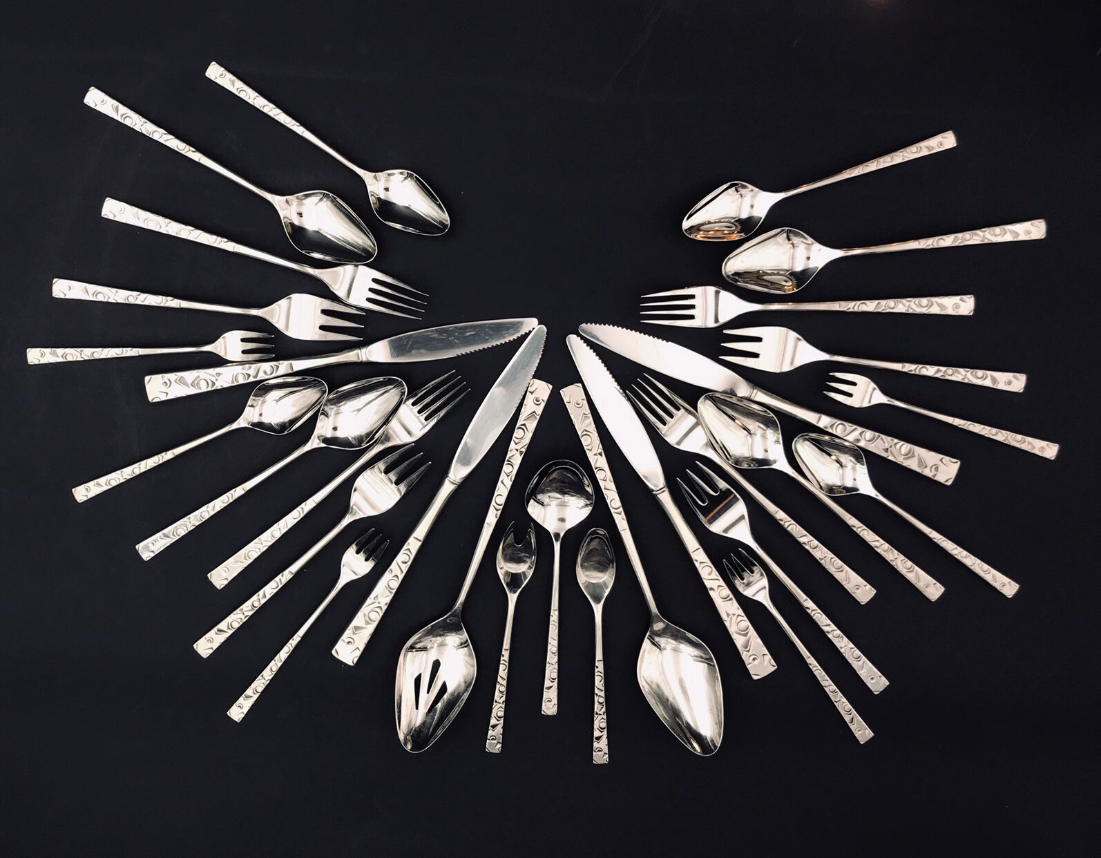 RARE Mid Century Stainless Flatware, Navaho by International Silver