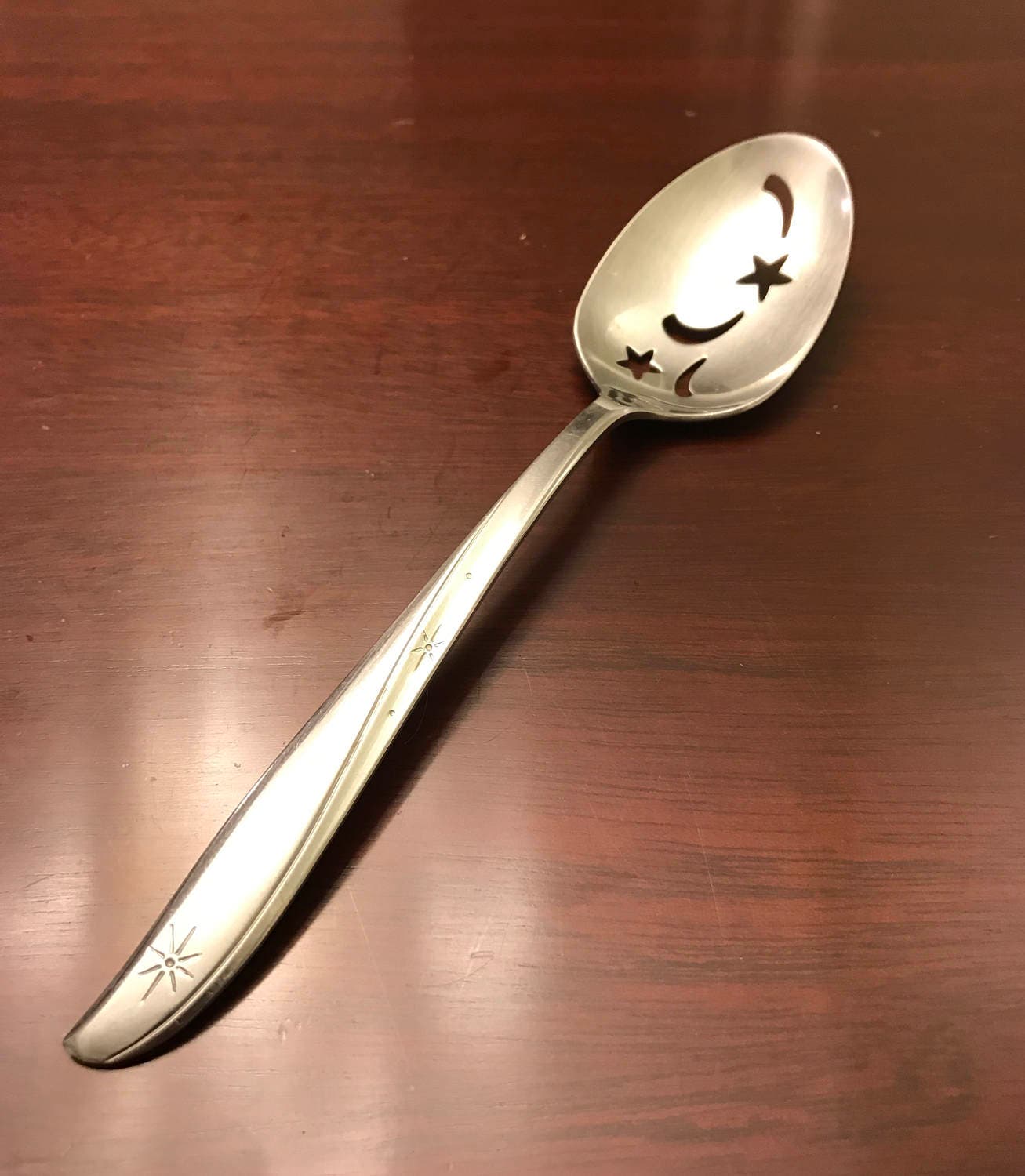 Atomic MidCentury Modern Two Star Oneida Community, pierced serving