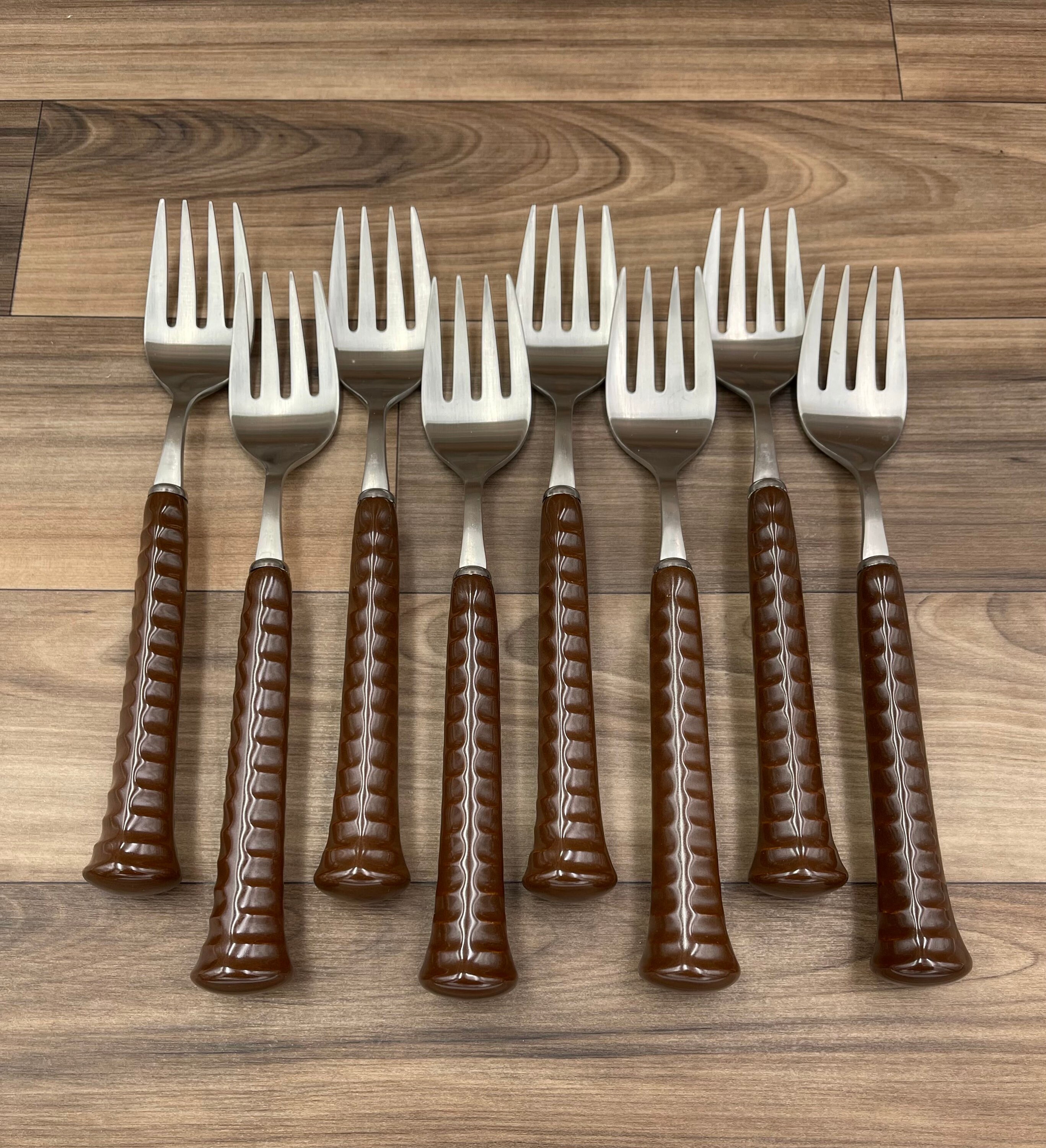 Mid Century Flatware set, RARE Noritake Iron Brown Vintage Silverware set