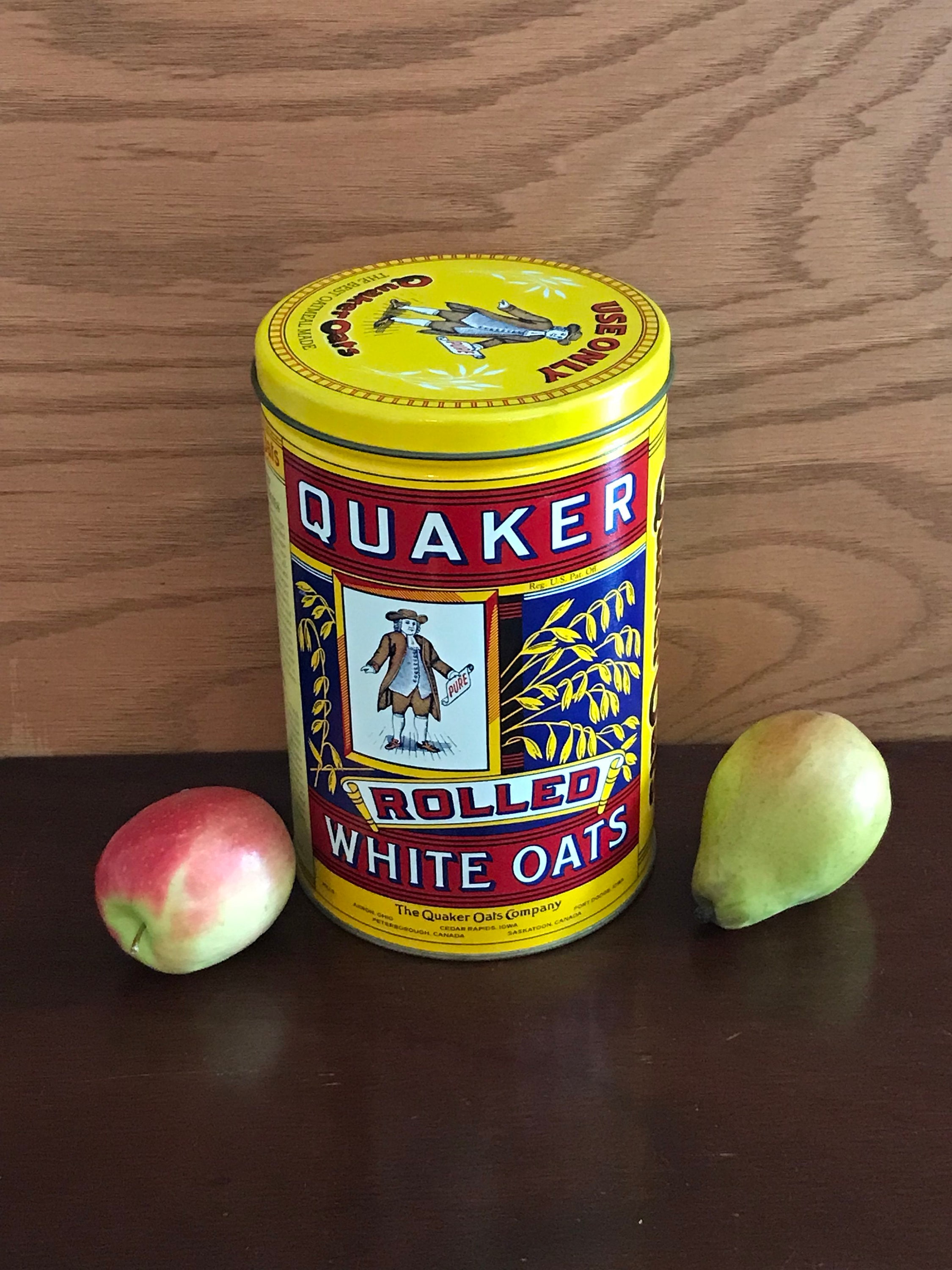 1984 Quaker Rolled White Oats Tin