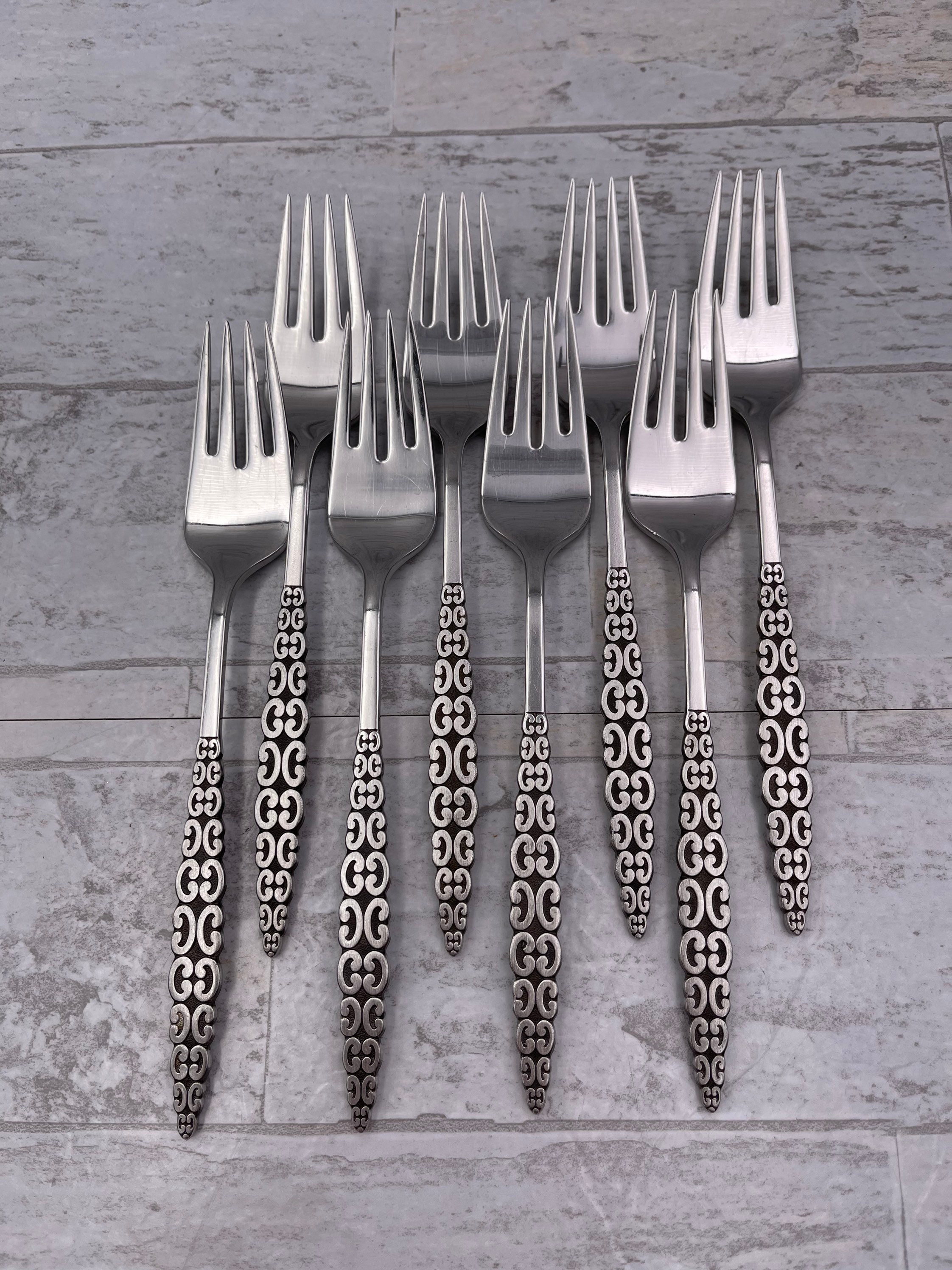 Vintage Stainless Flatware Set, Romanesque by IS Lyon, Silverware Chest